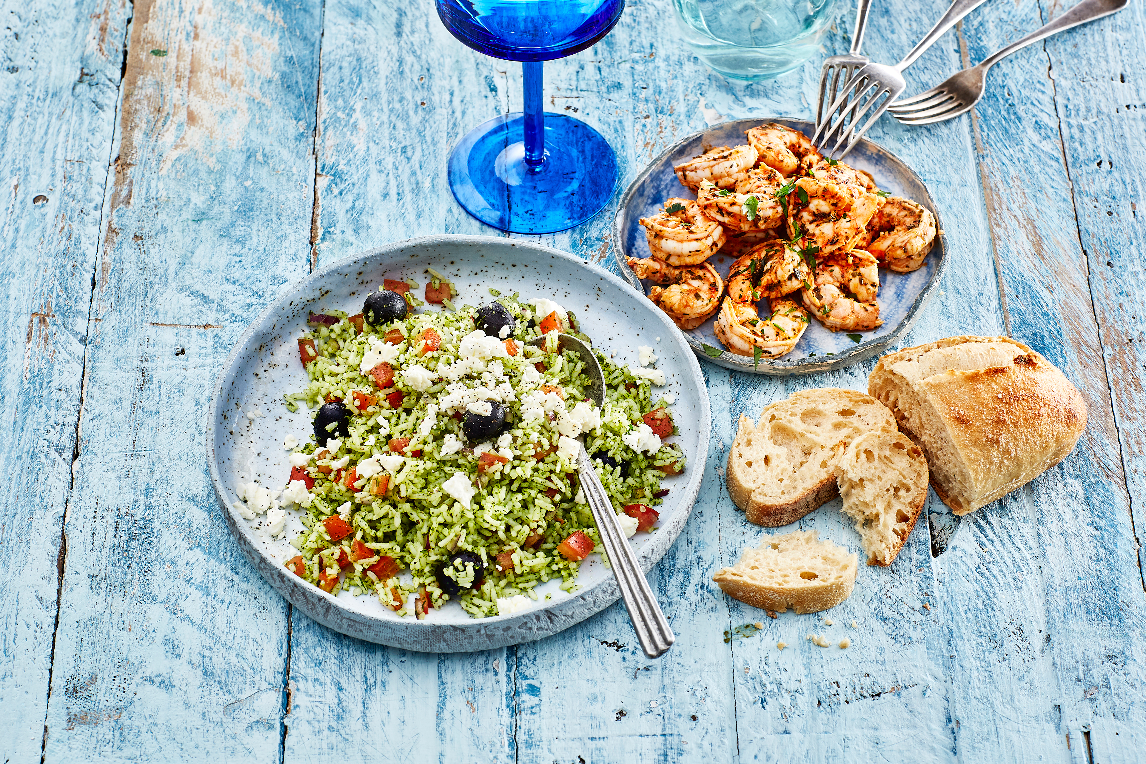 Knoflookgamba's met Griekse kruiden