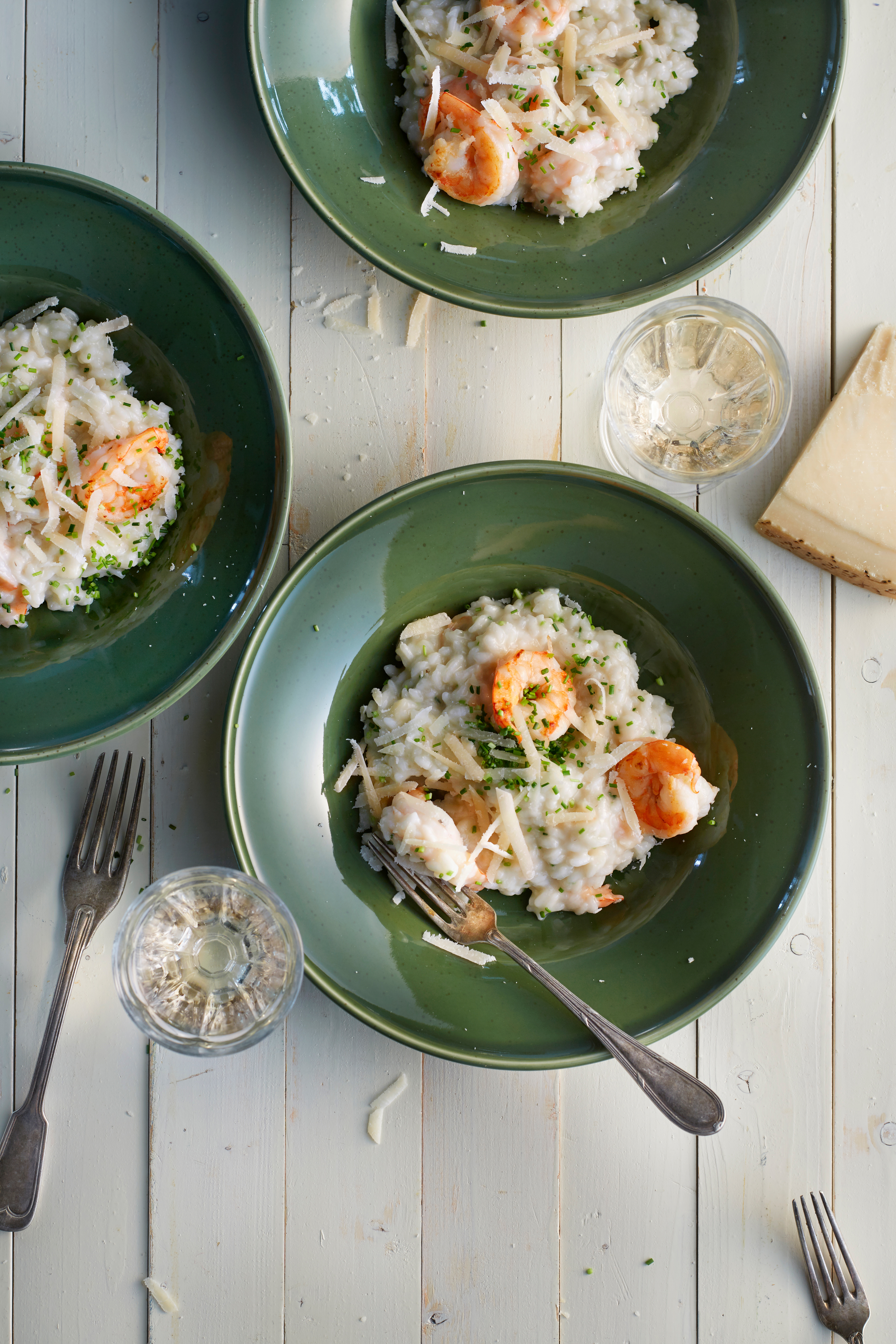 Risotto met garnalen en bieslook