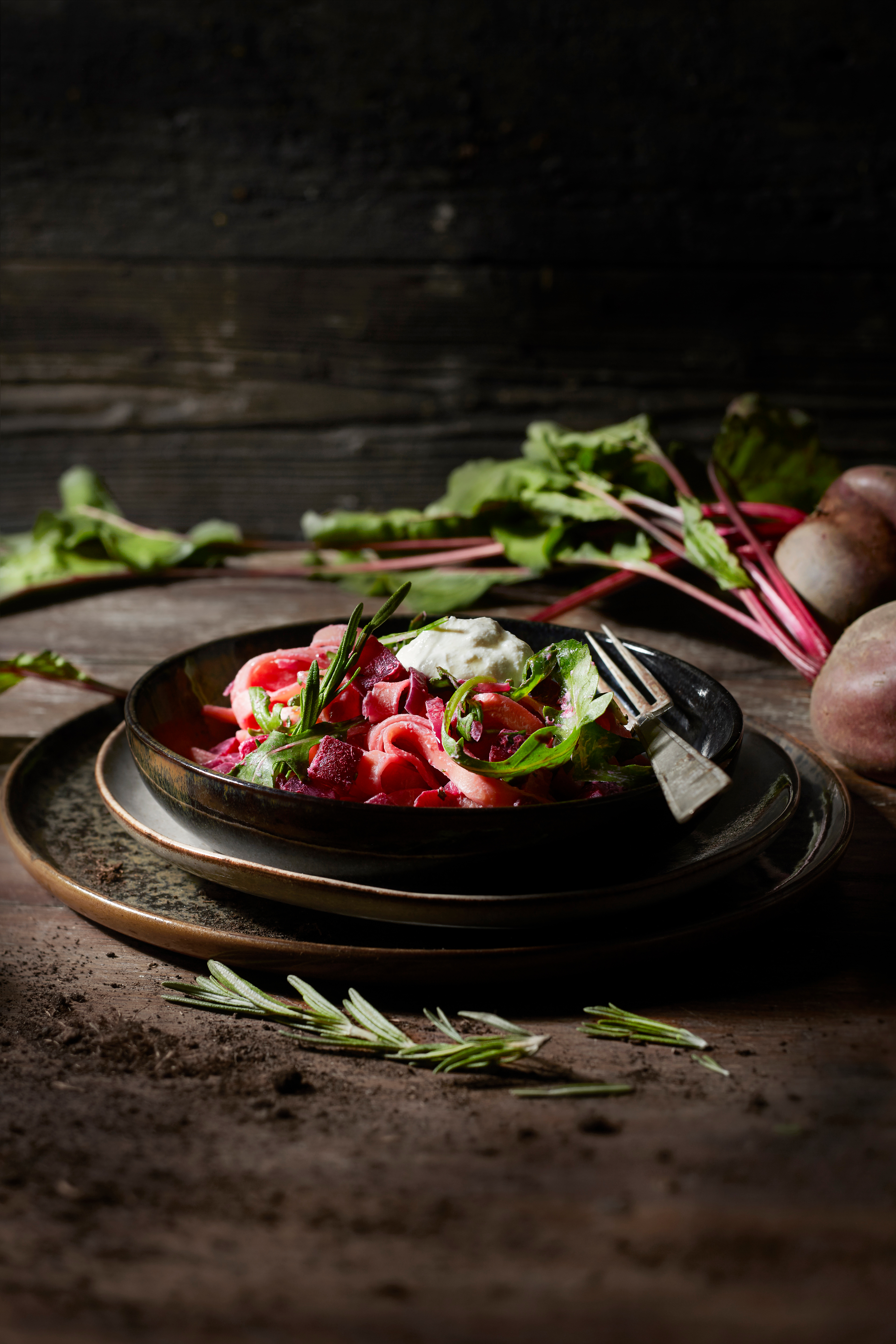 Tagliatelle met bietjes en ricotta