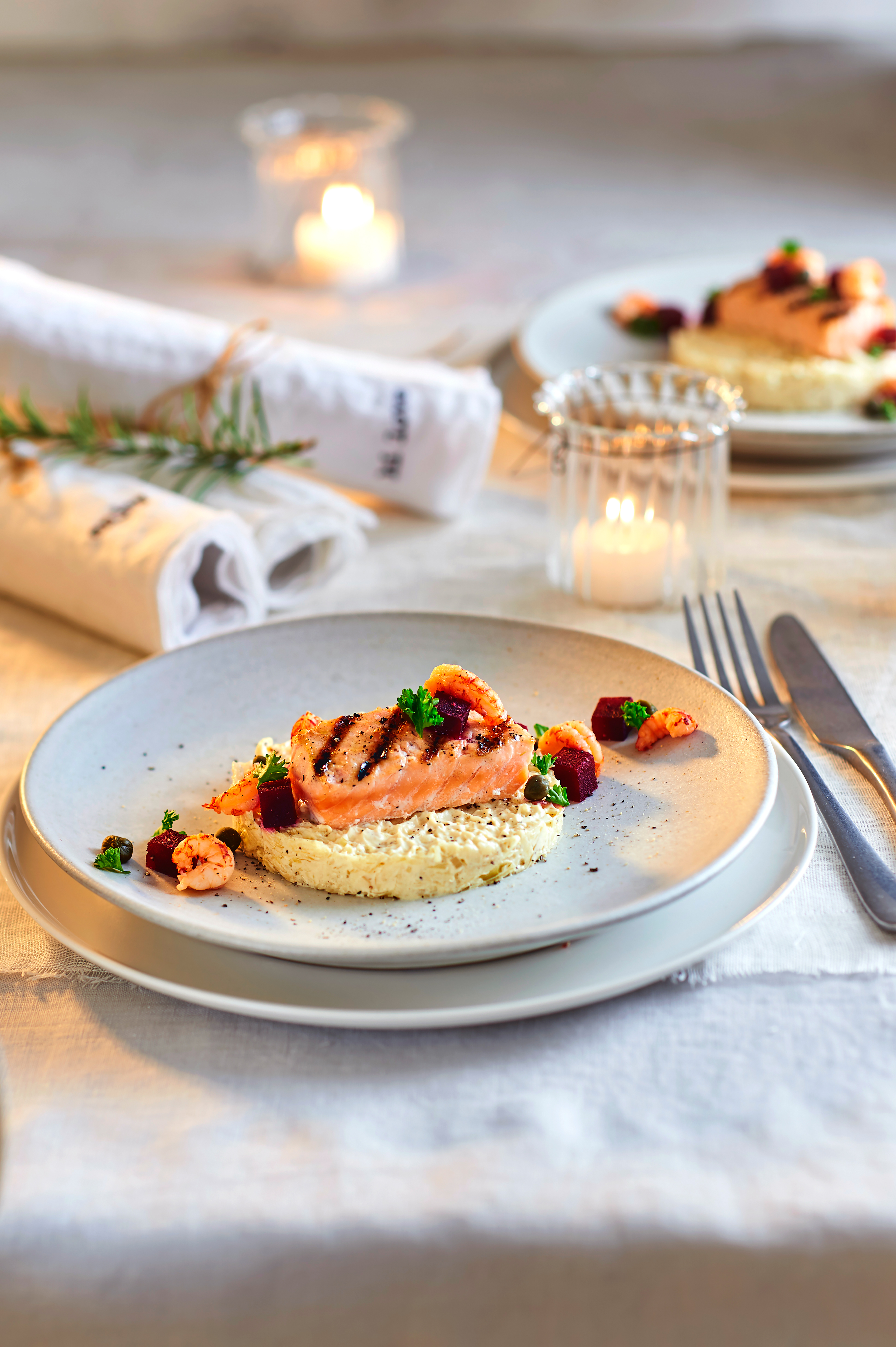 Gegrilde zalm op anijszuurkool