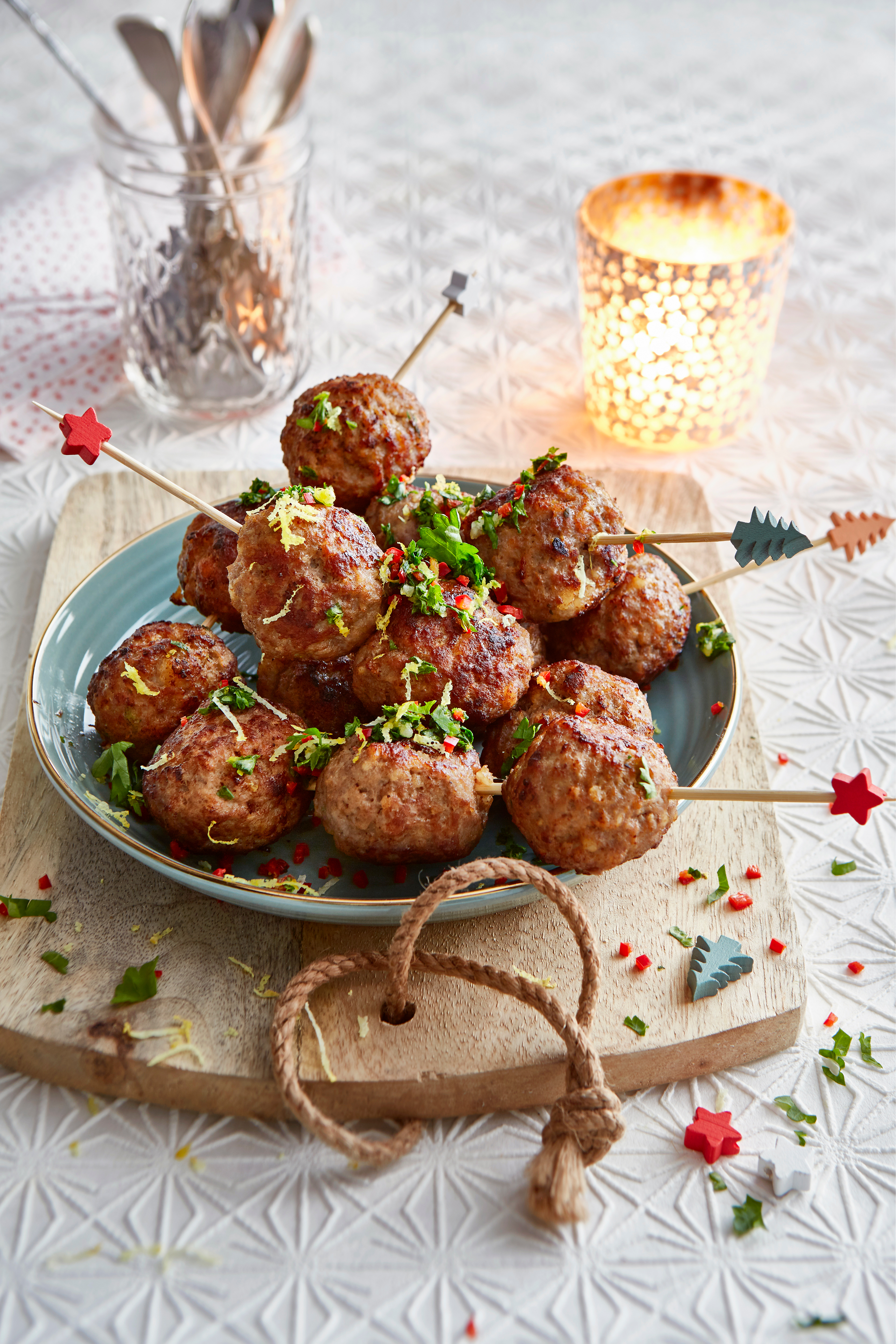 Gehaktbalspiesjes met gremolata