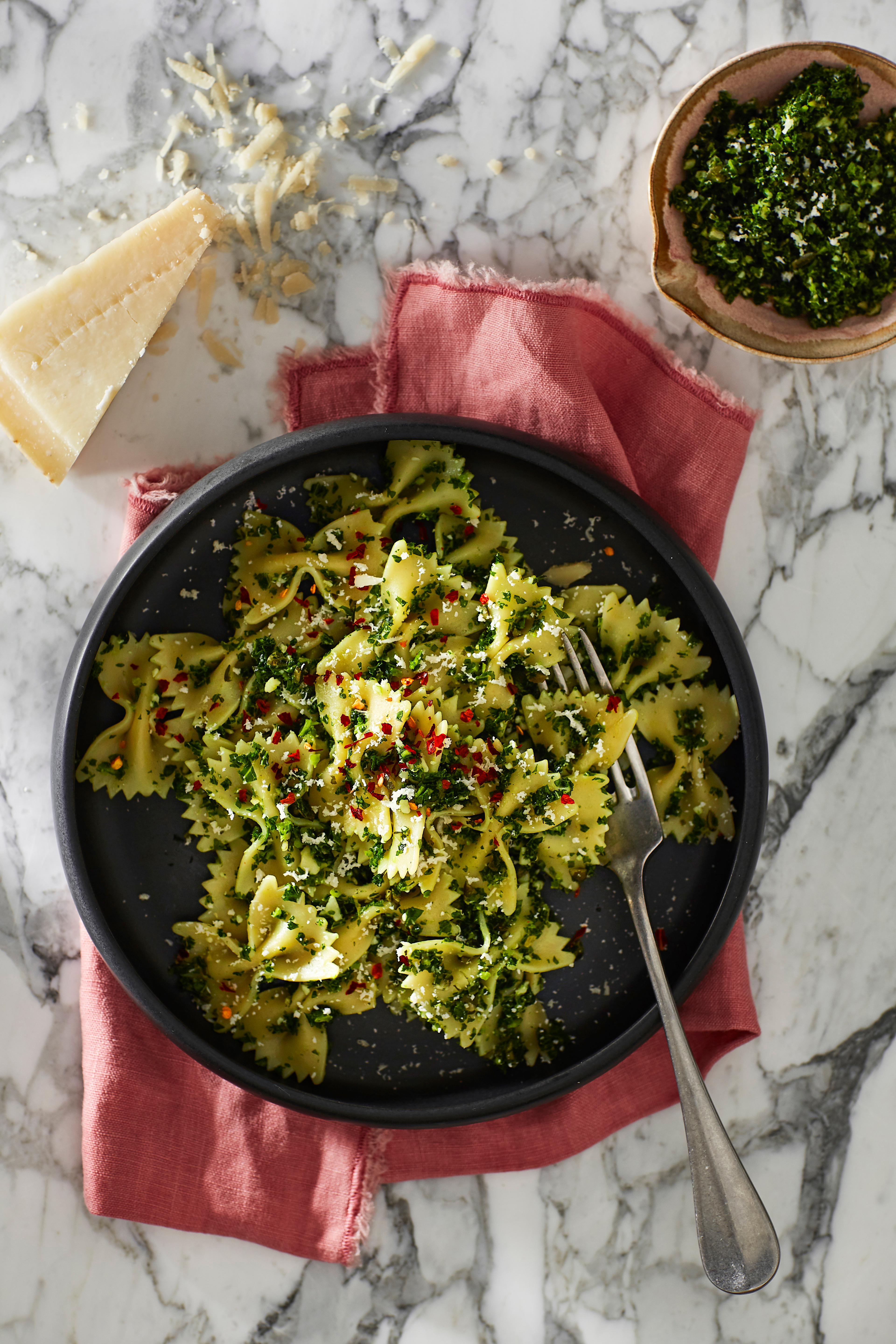 Farfalle met boerenkoolpesto
