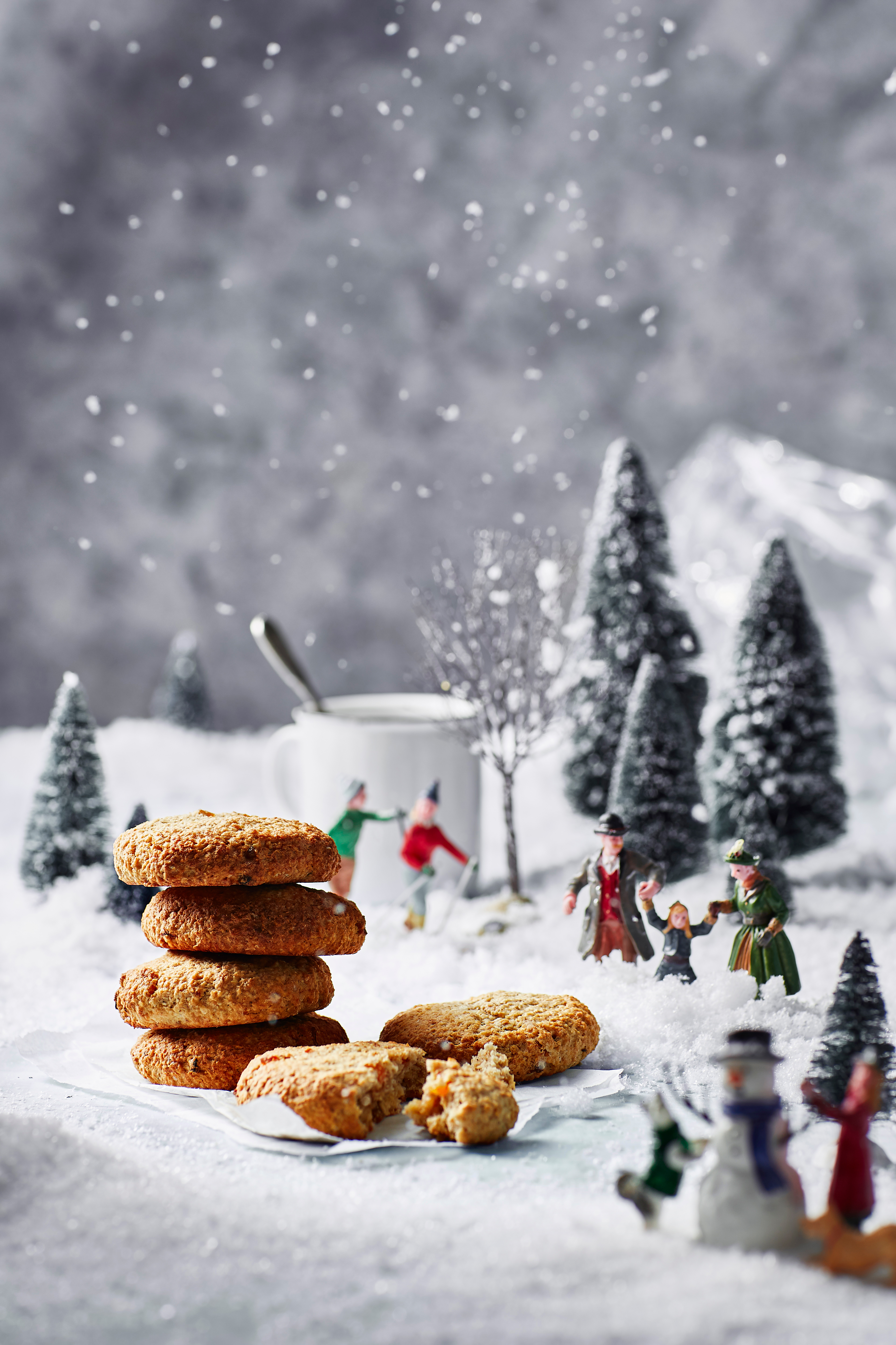 Zachte havermoutkoekjes met banaan, abrikoos en kokos