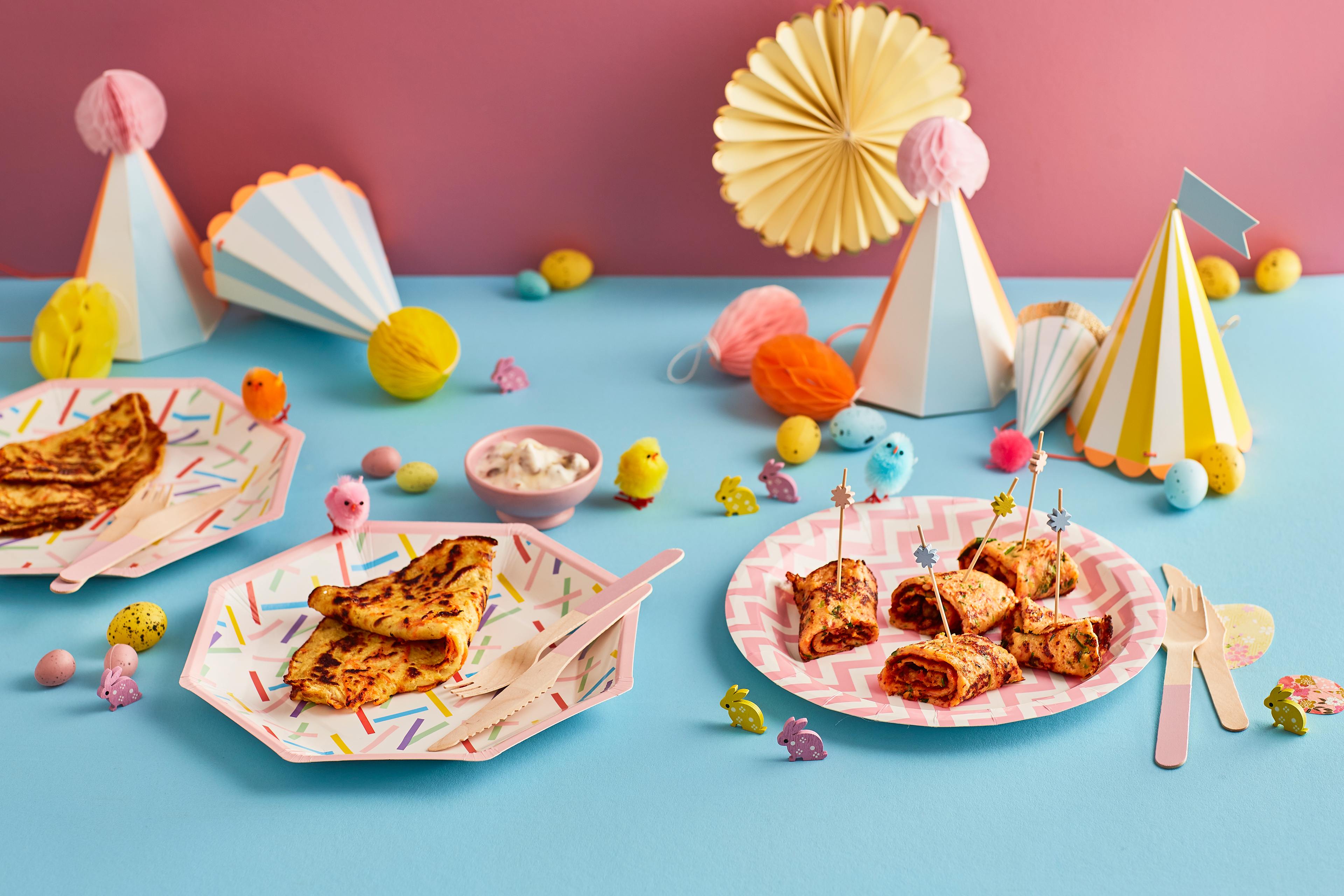 Kruidige pannenkoek met tomaat en salami