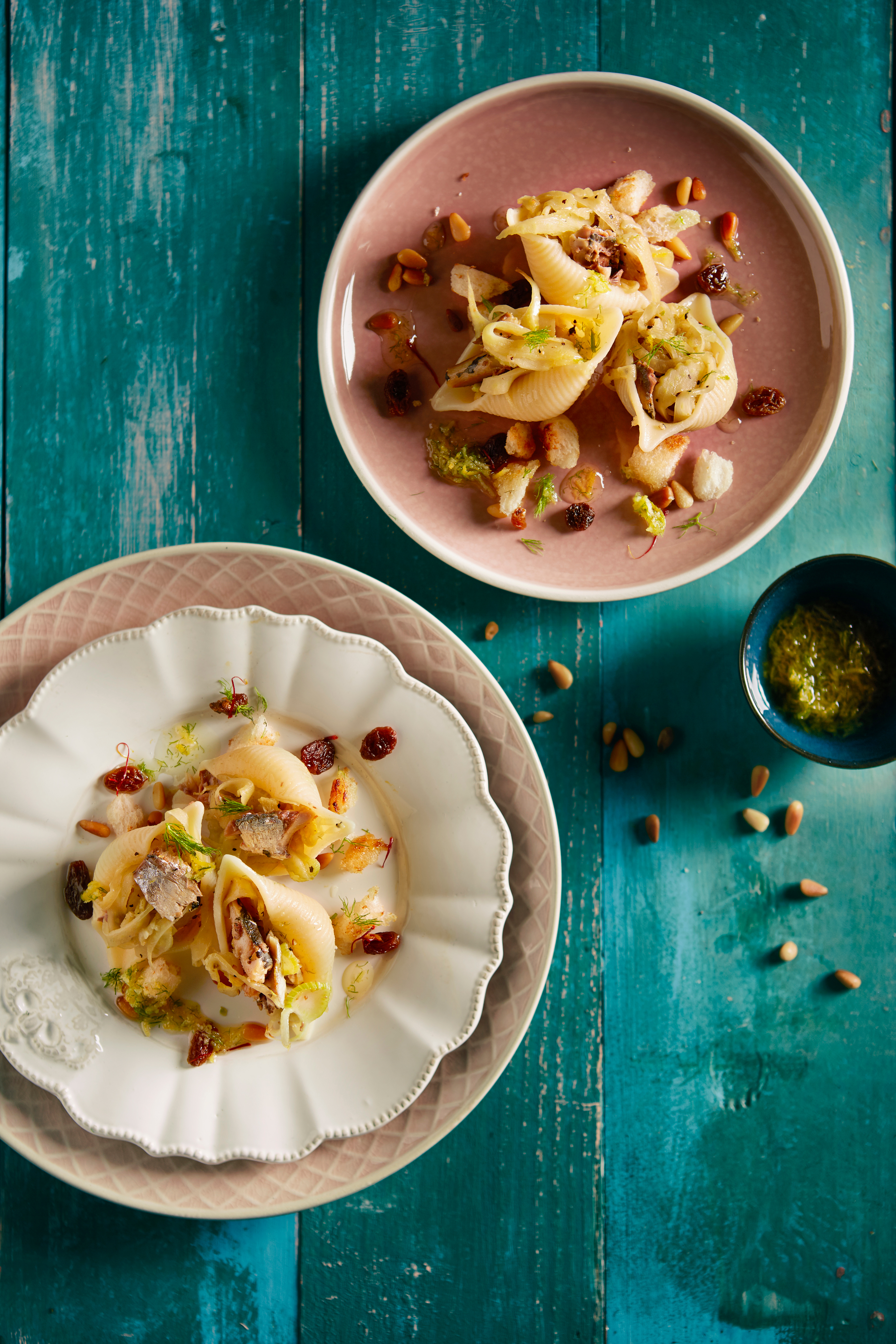 Pastaschelpen met sardine