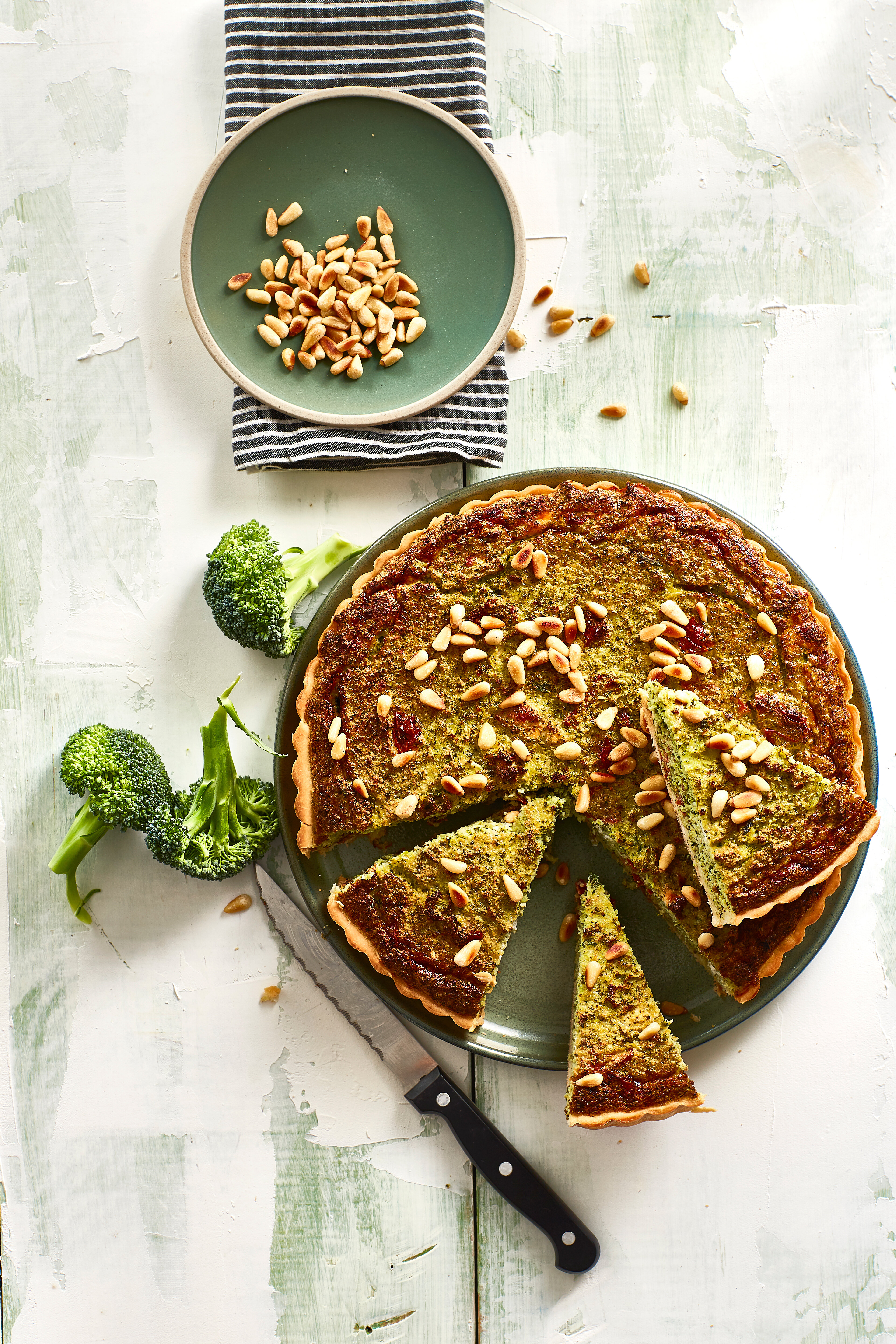 Broccoliquiche met pijnboompitten