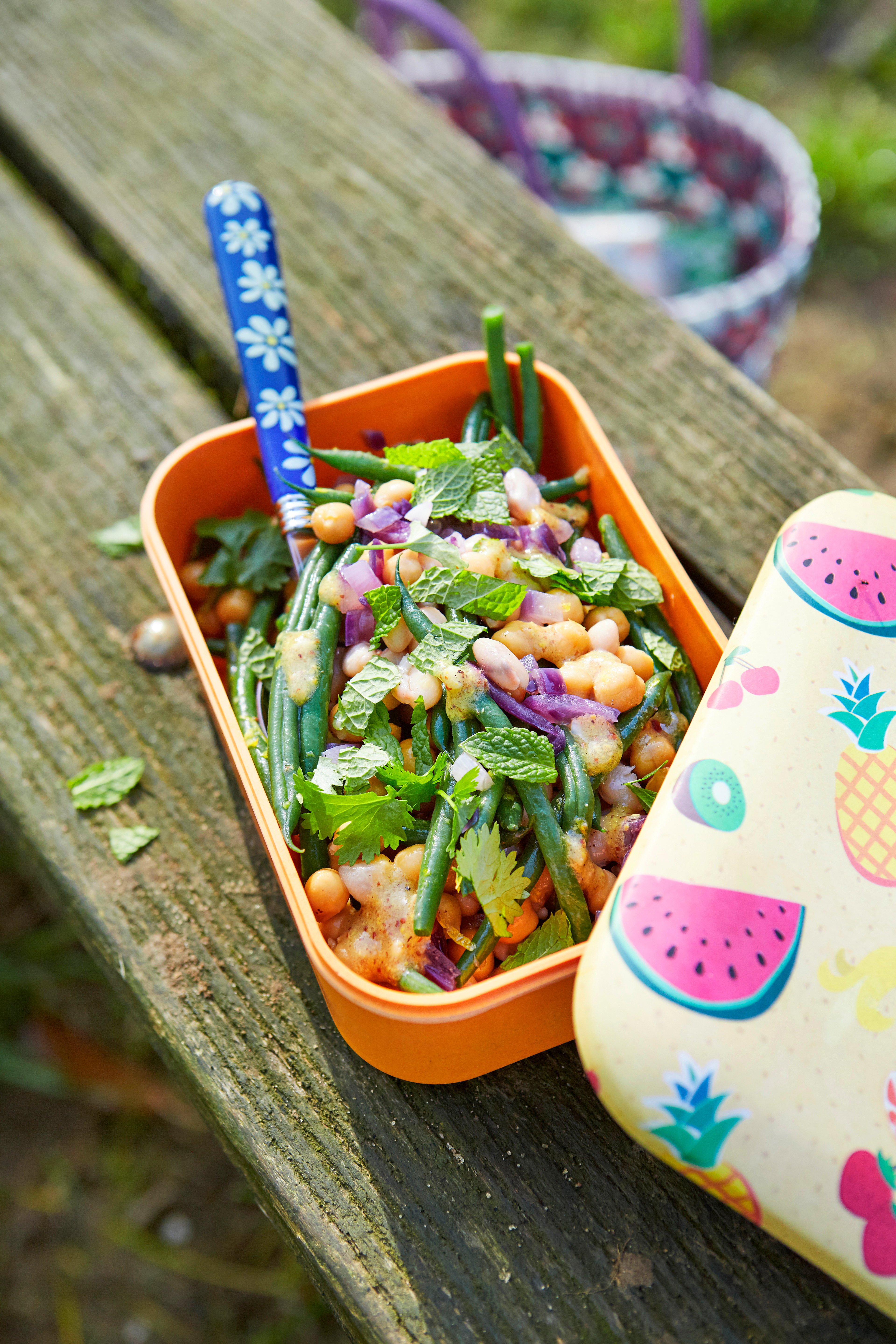 Frisse boontjessalade met munt en koriander