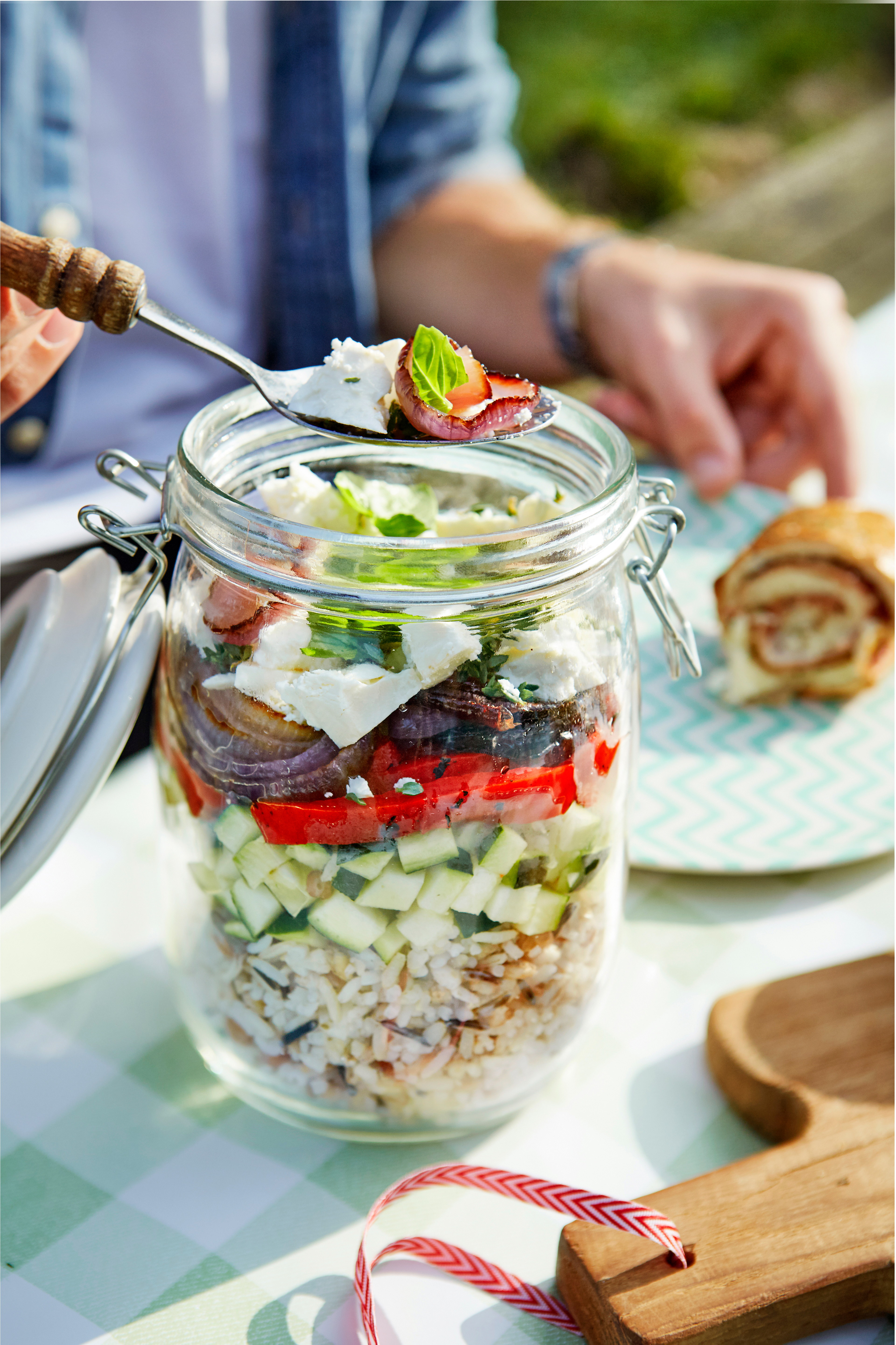 Mediterrane rijstsalade met feta