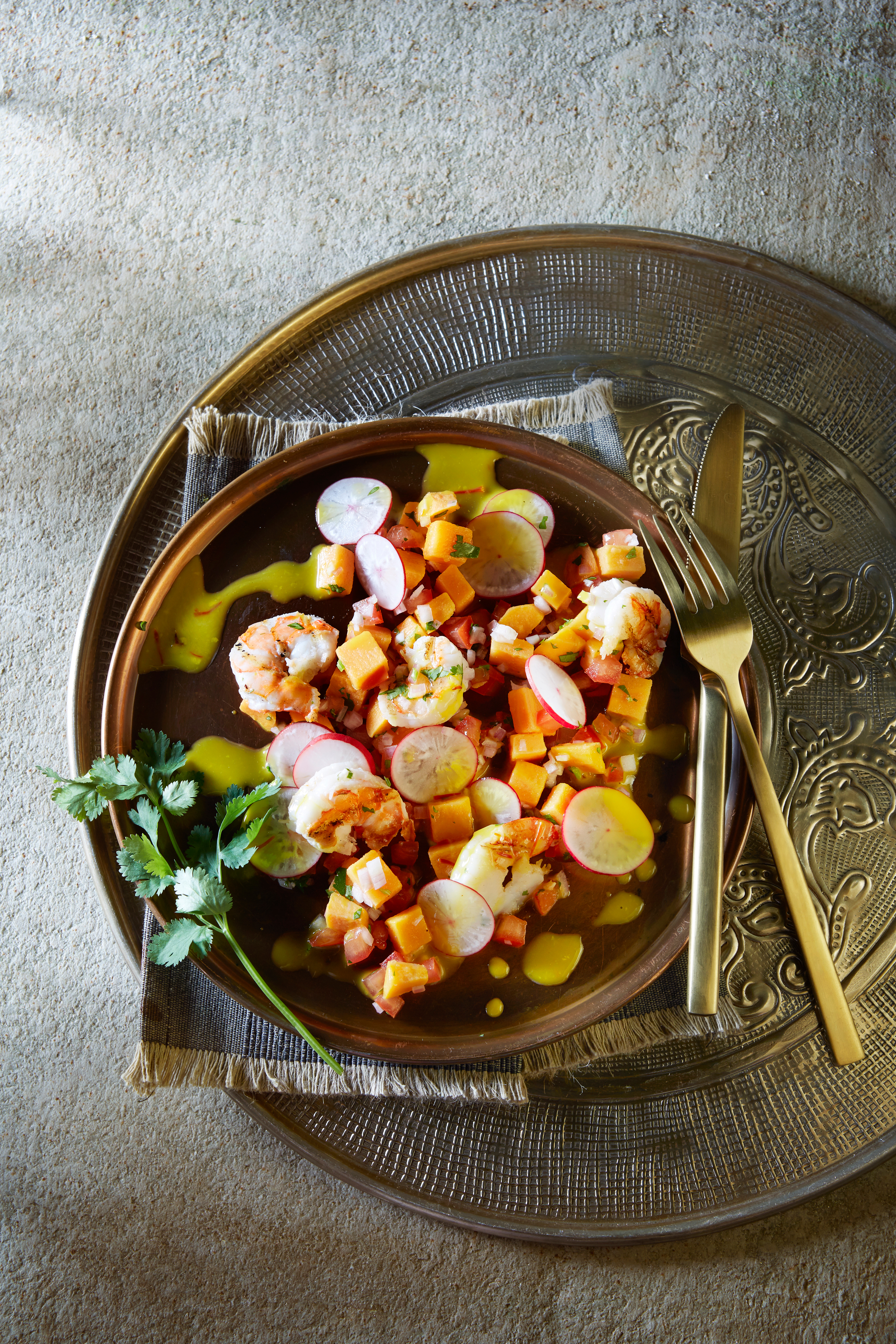 Garnalen in het zuur