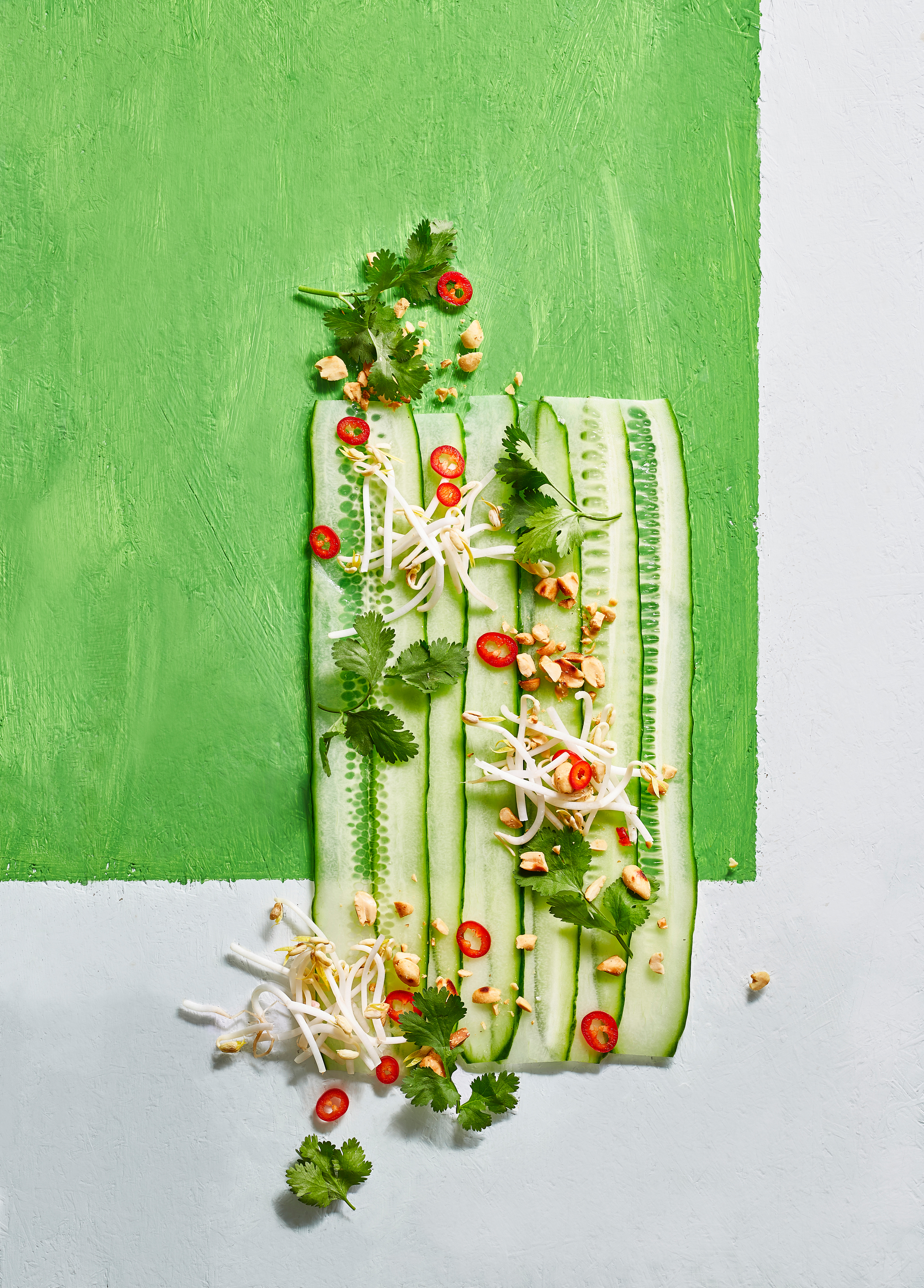 Komkommersalade met gember-sesamdressing