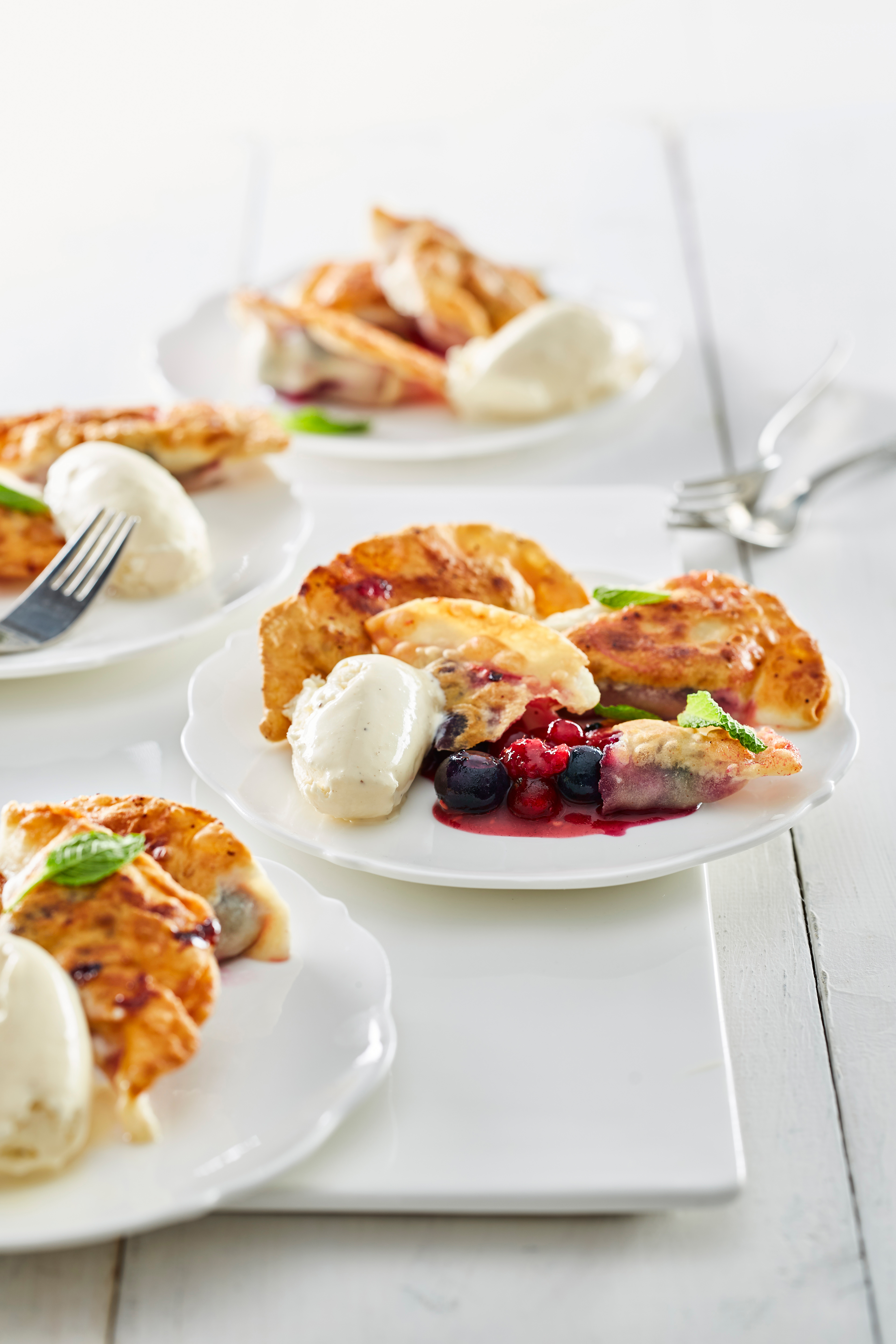 Koreaanse mandu met bosvruchten