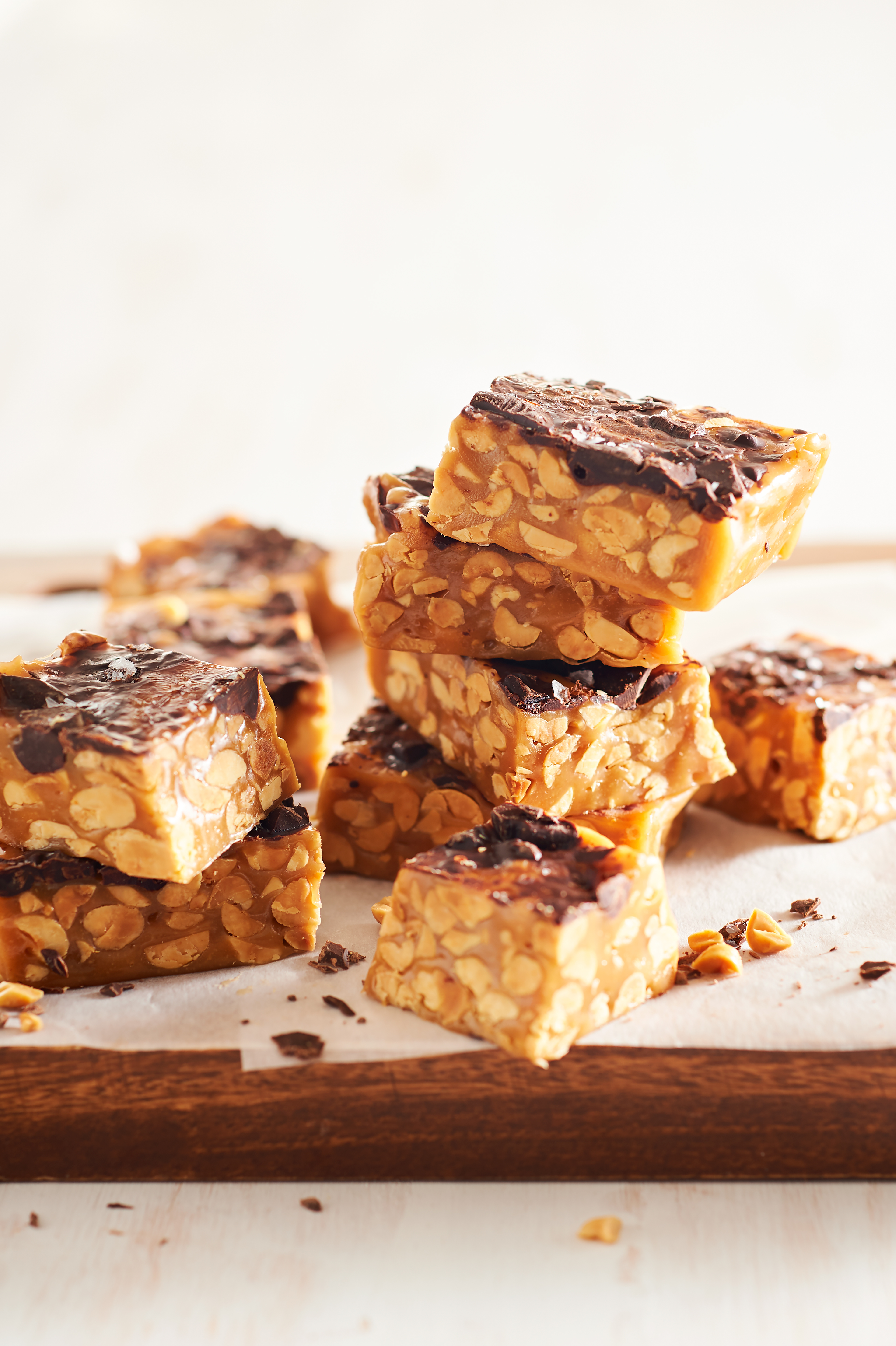 Pindafudge met chocolade en zeezout