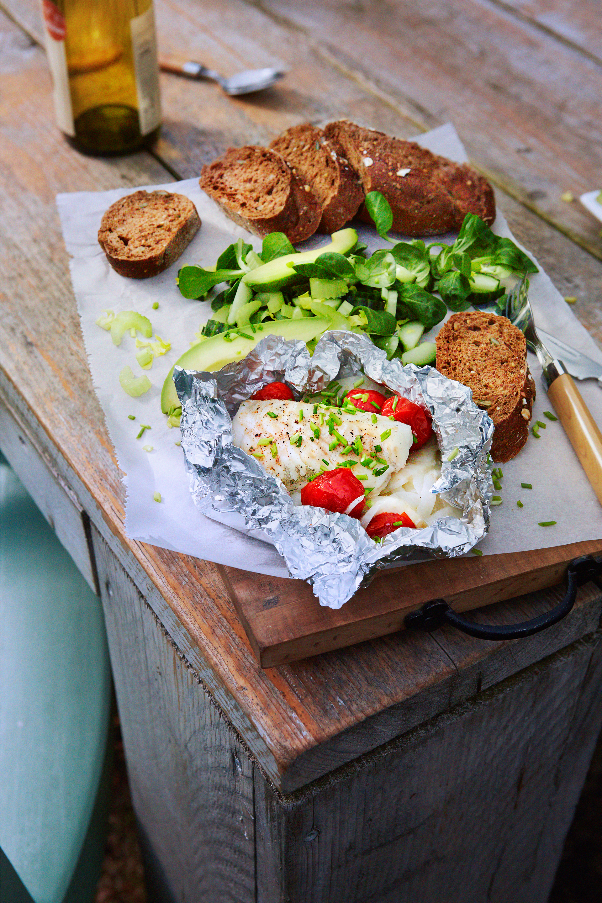 Vispakketje van de barbecue