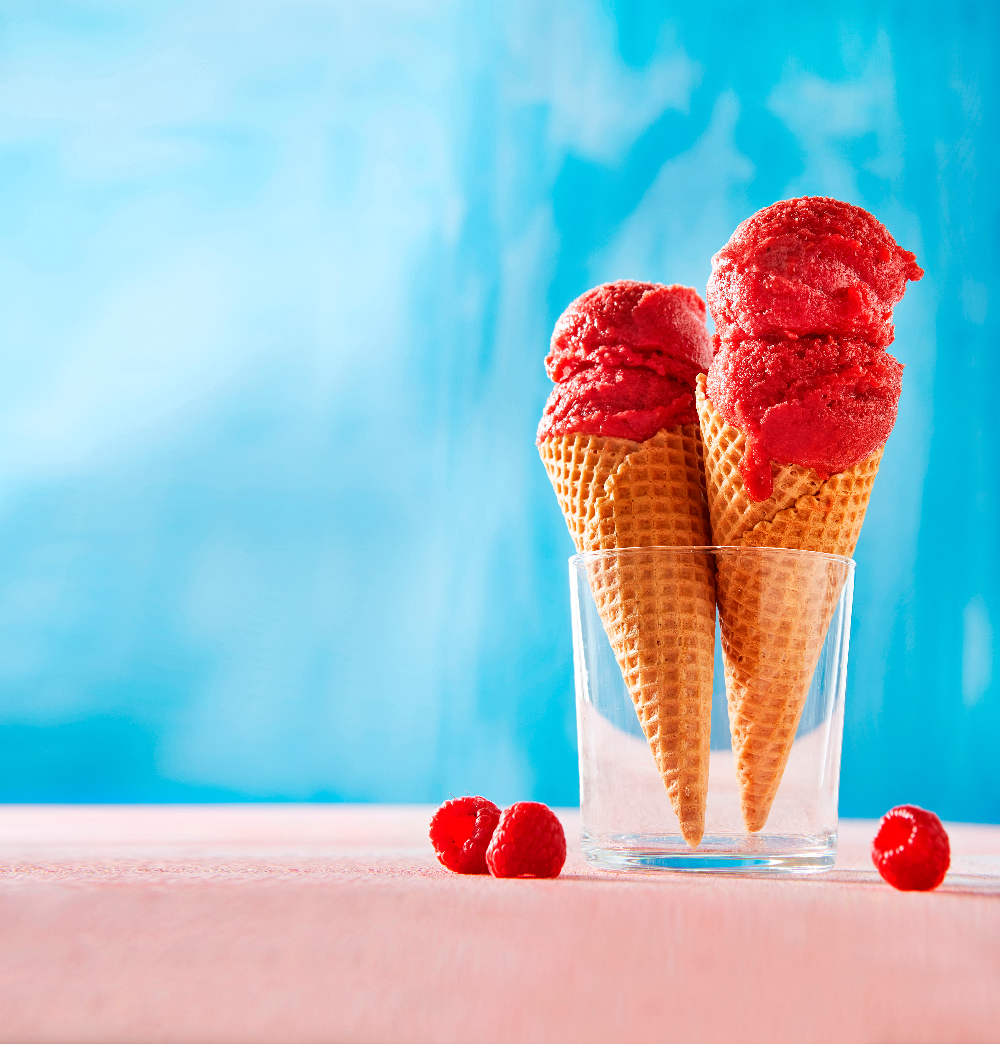 Frambozen-bietensorbet