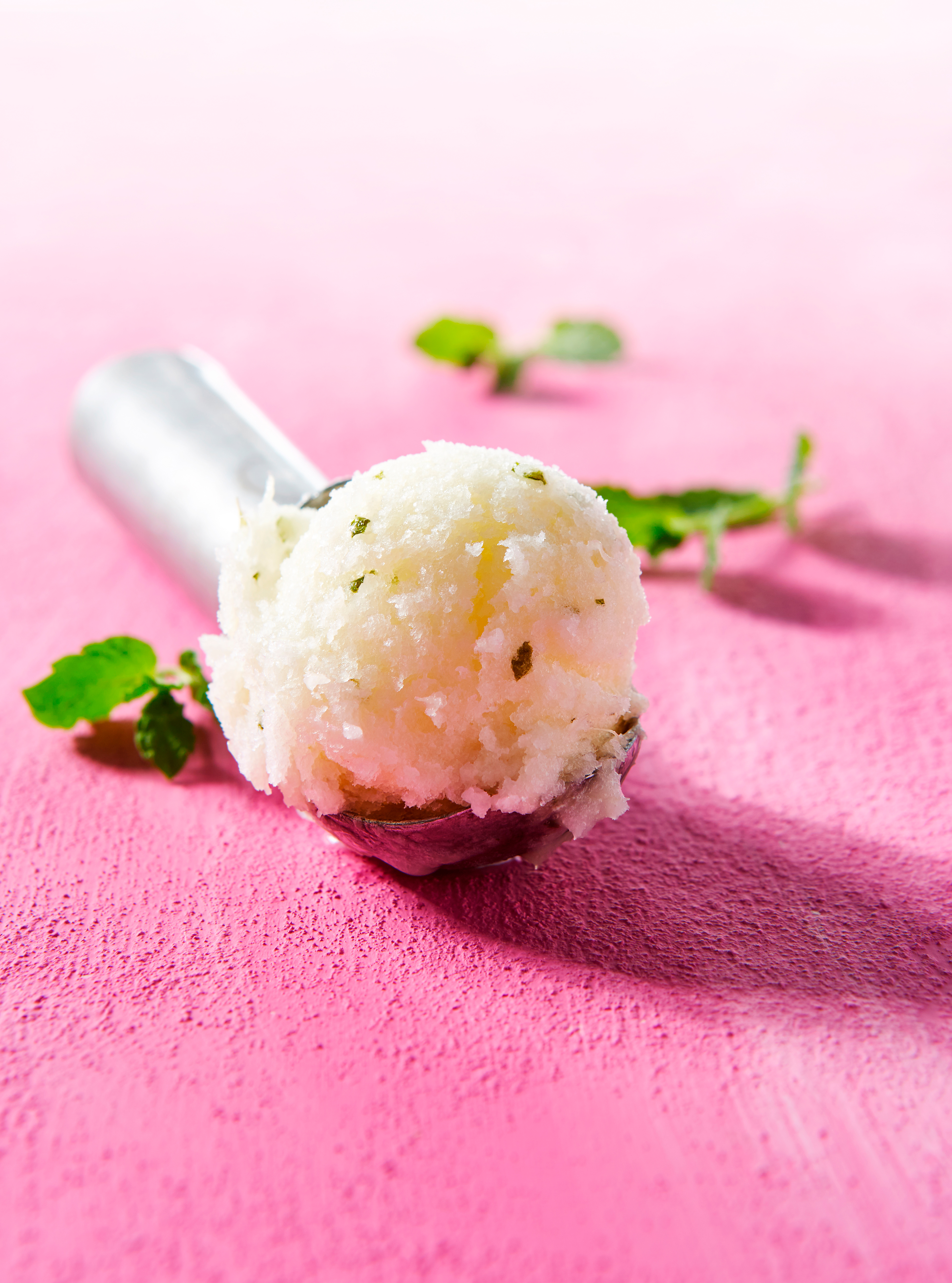 Ananassorbet met munt