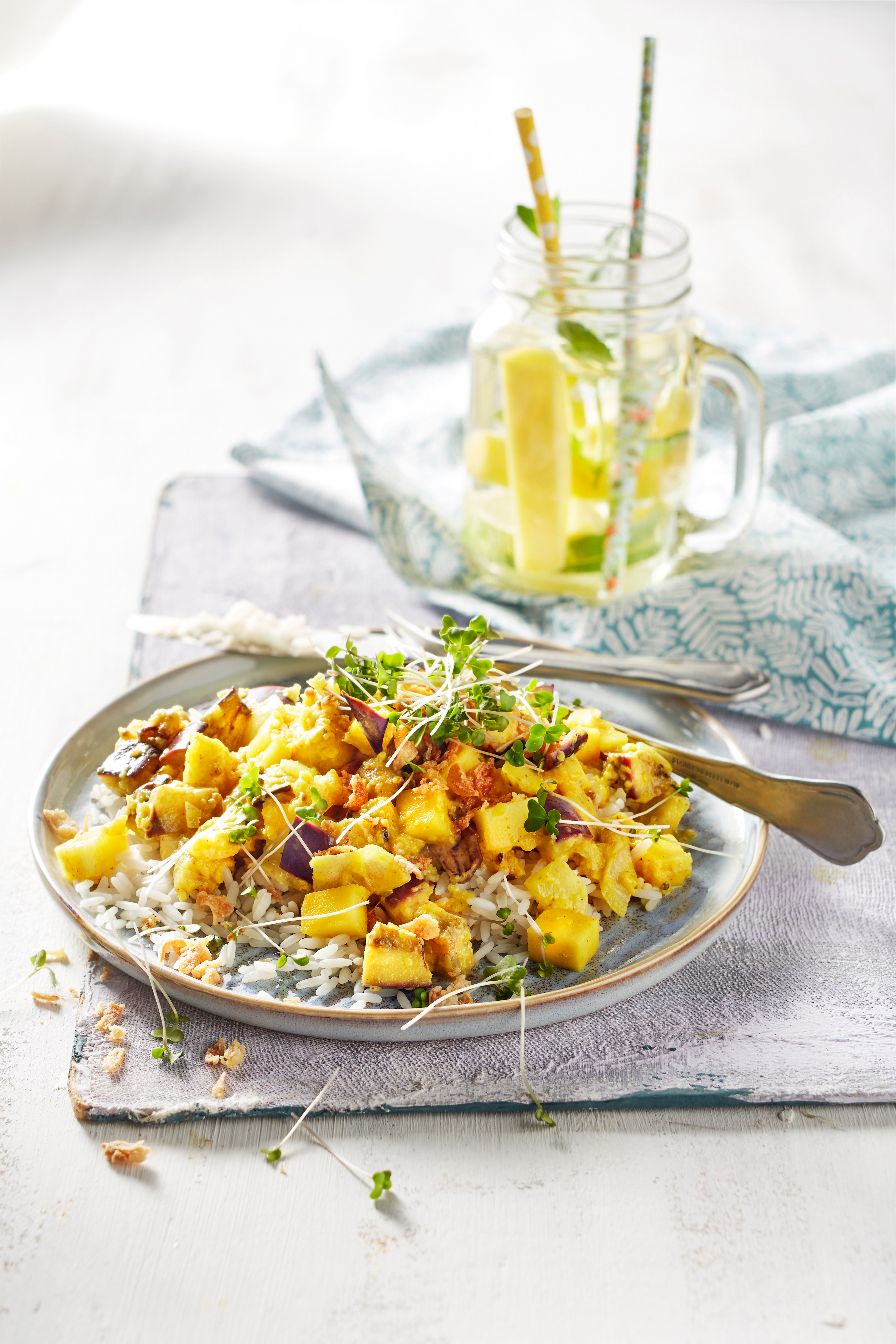 Mangocurry met aubergine