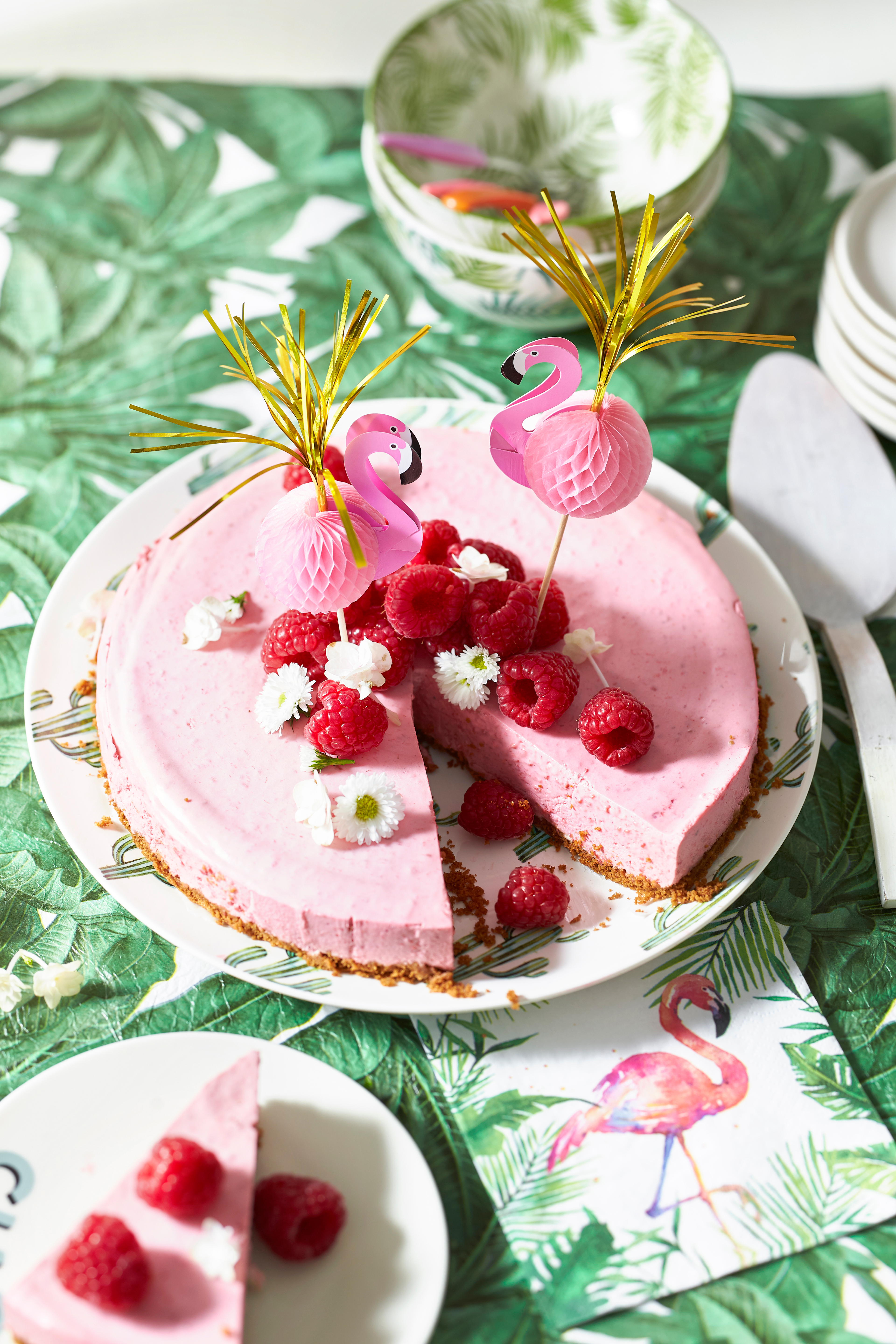 Flamingo-frambozencheesecake