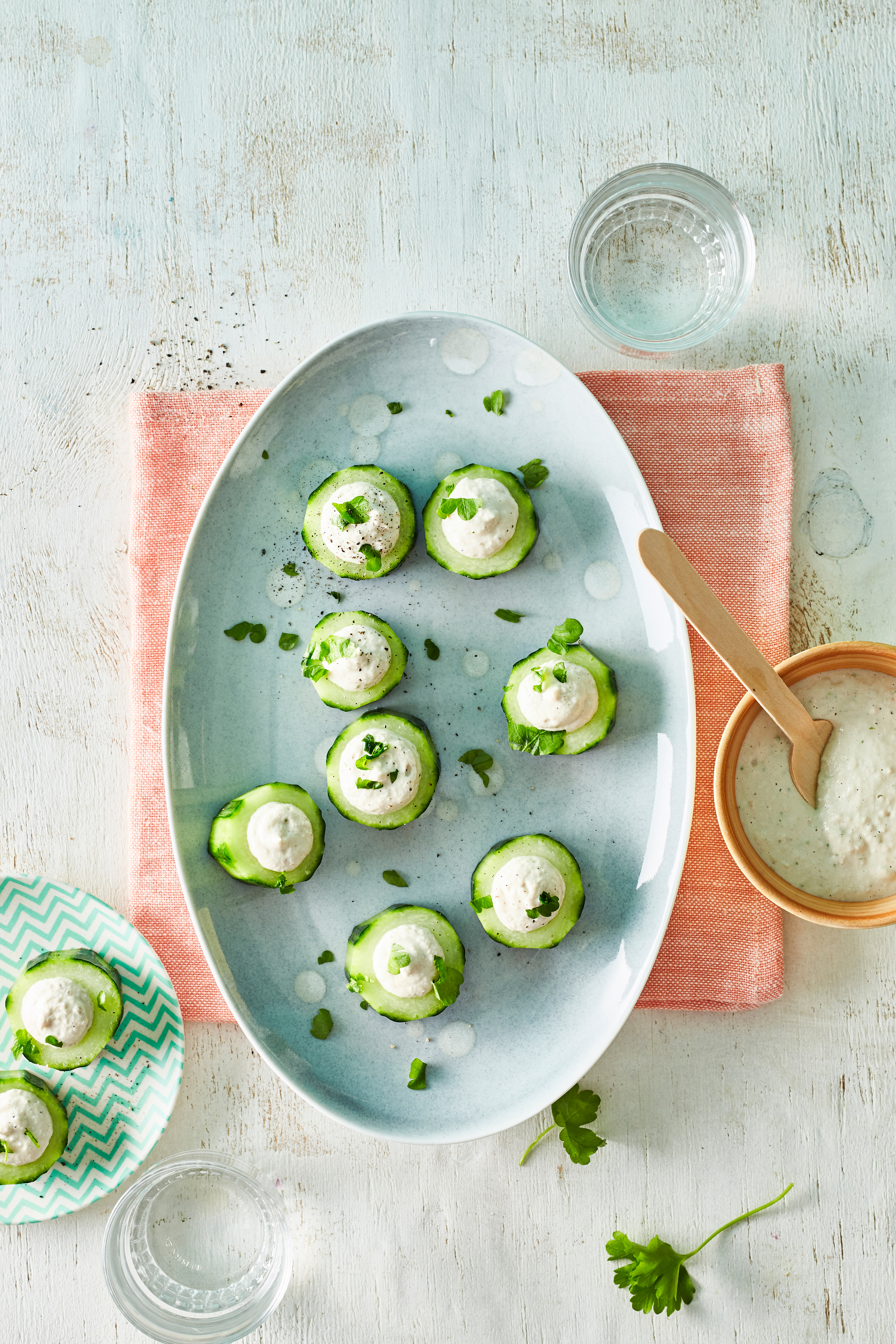 Komkommer met makreelmousse