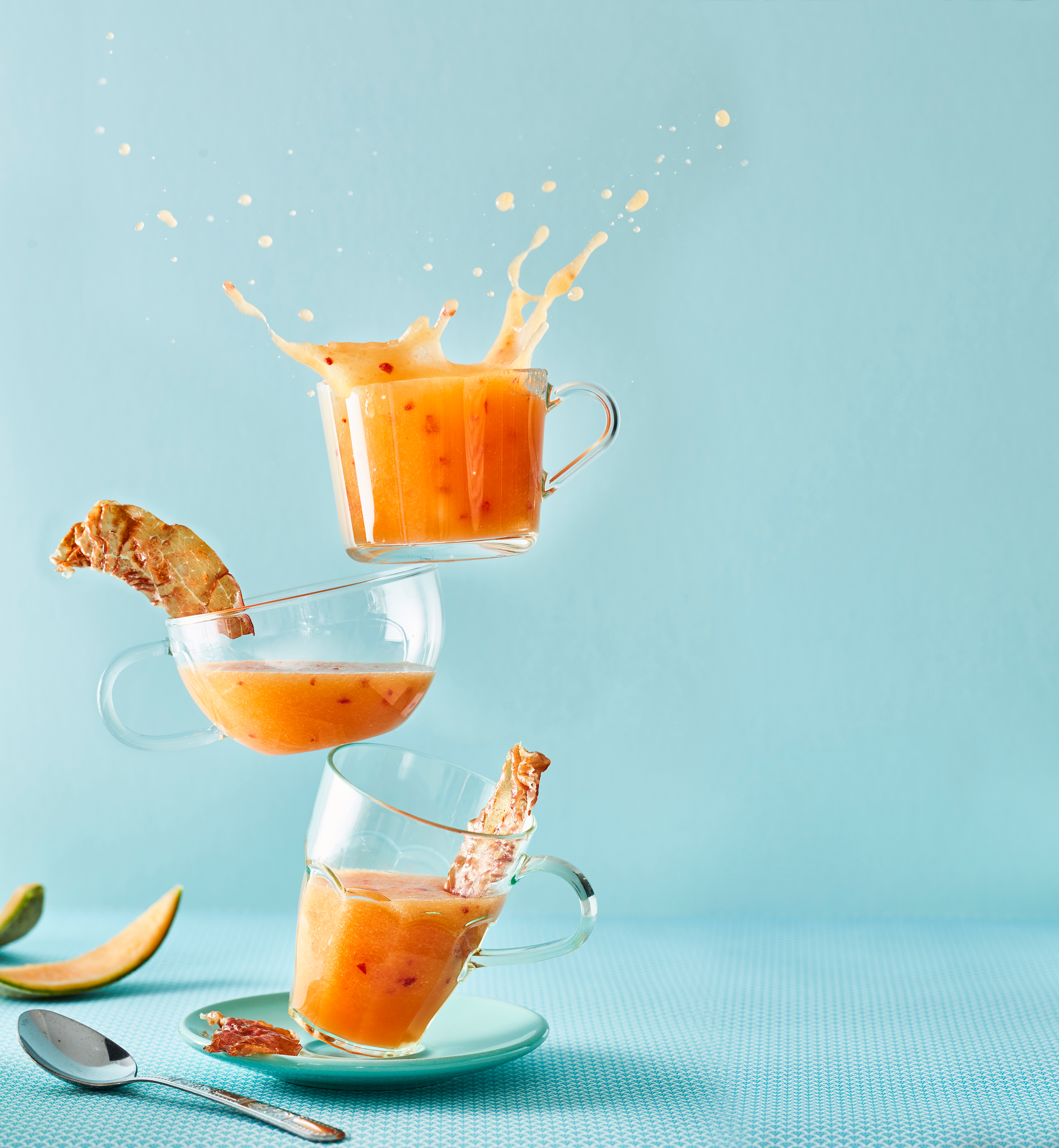 Meloensoep met krokante ham