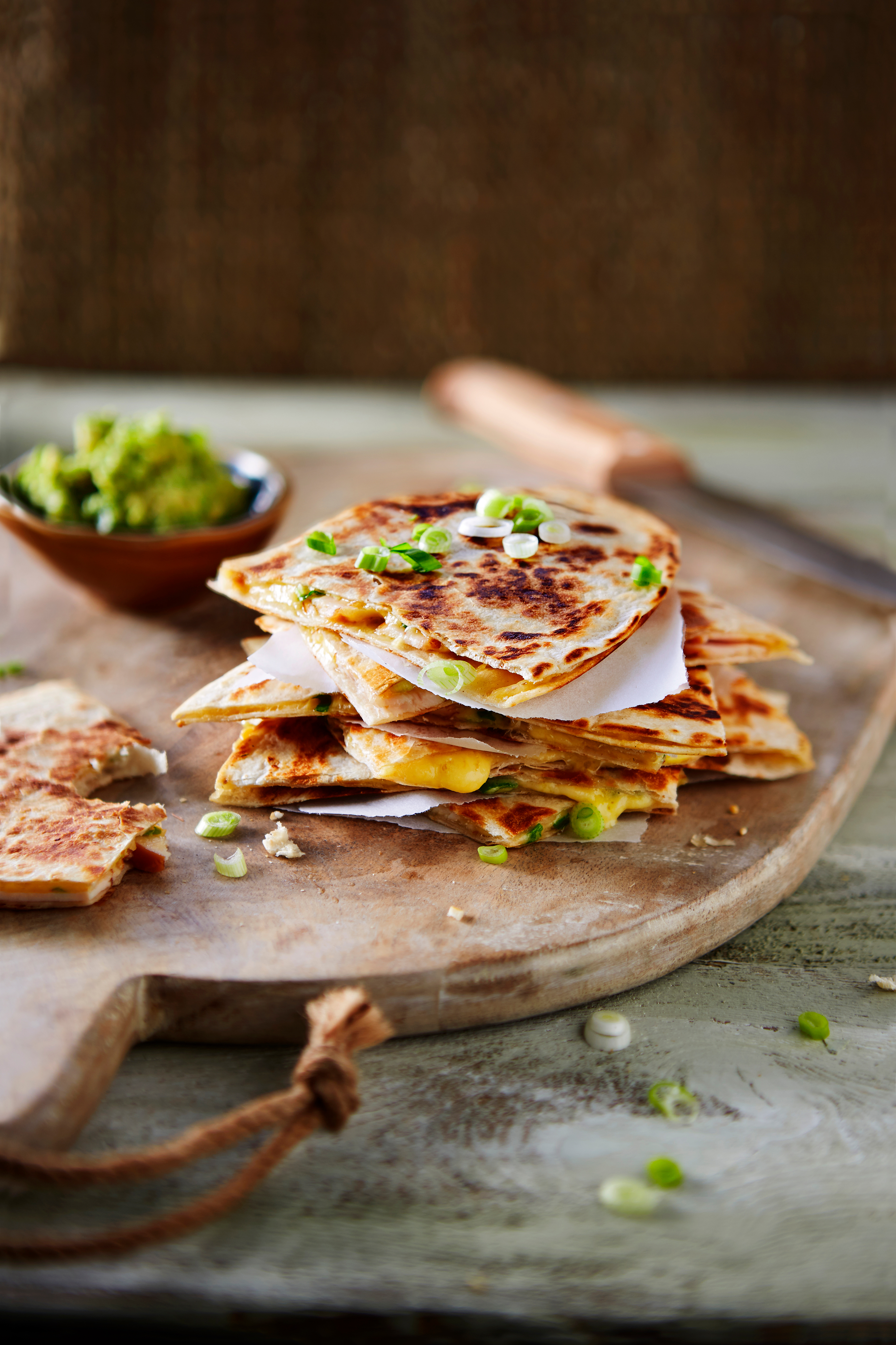 Quesadilla's met kip en avocado