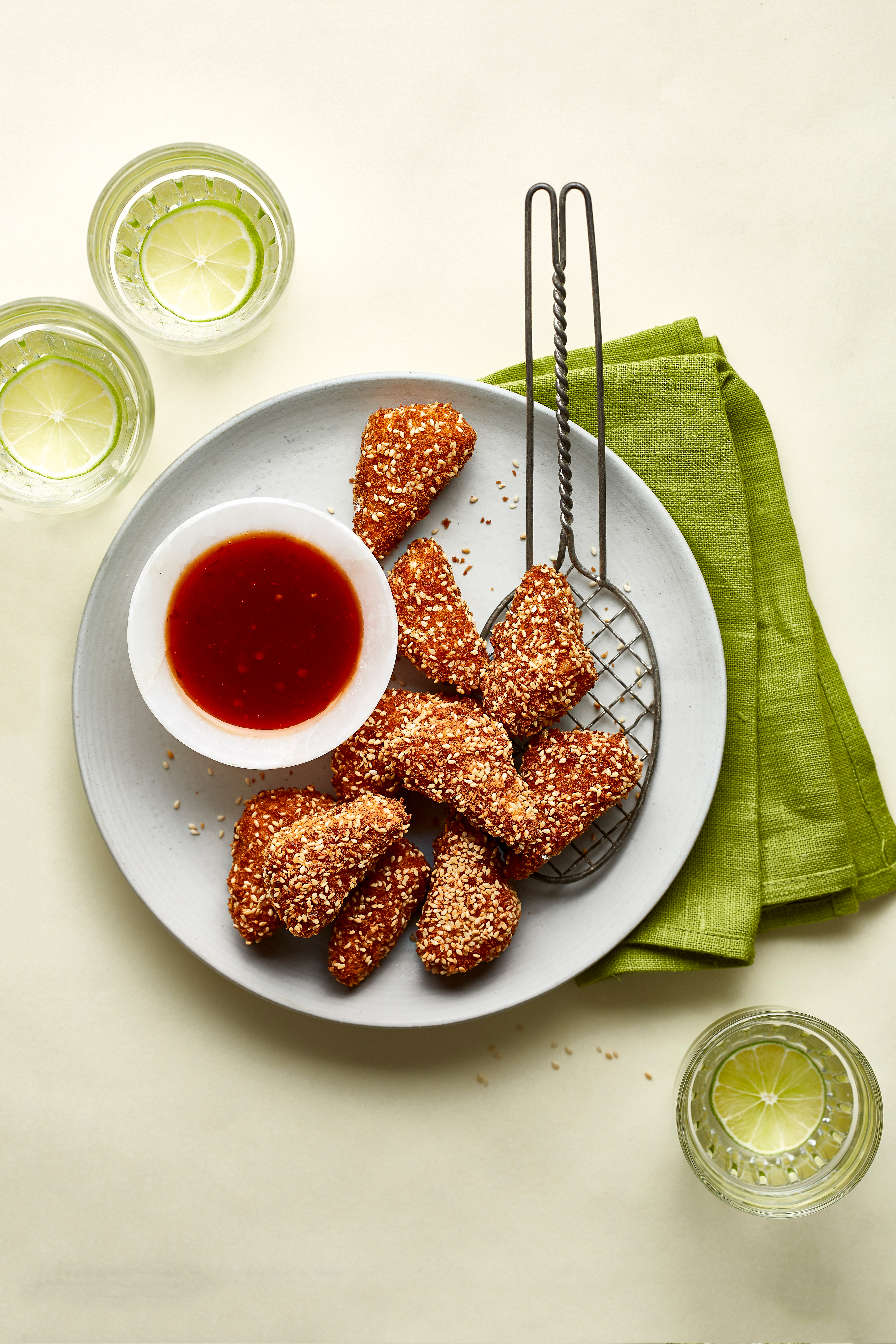 Tofu-nuggets met sesamzaad