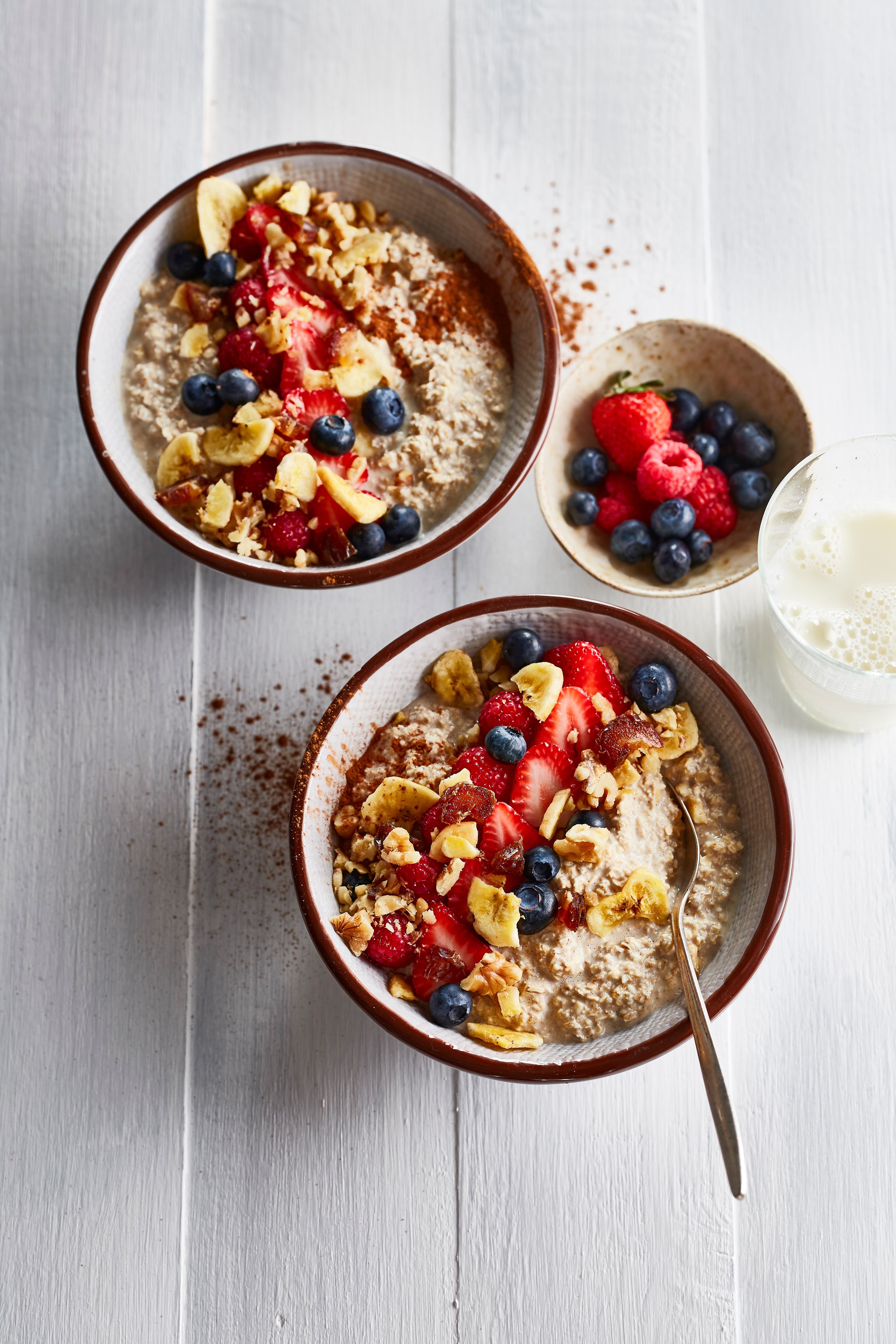 Overnight oats met dadels en walnoten