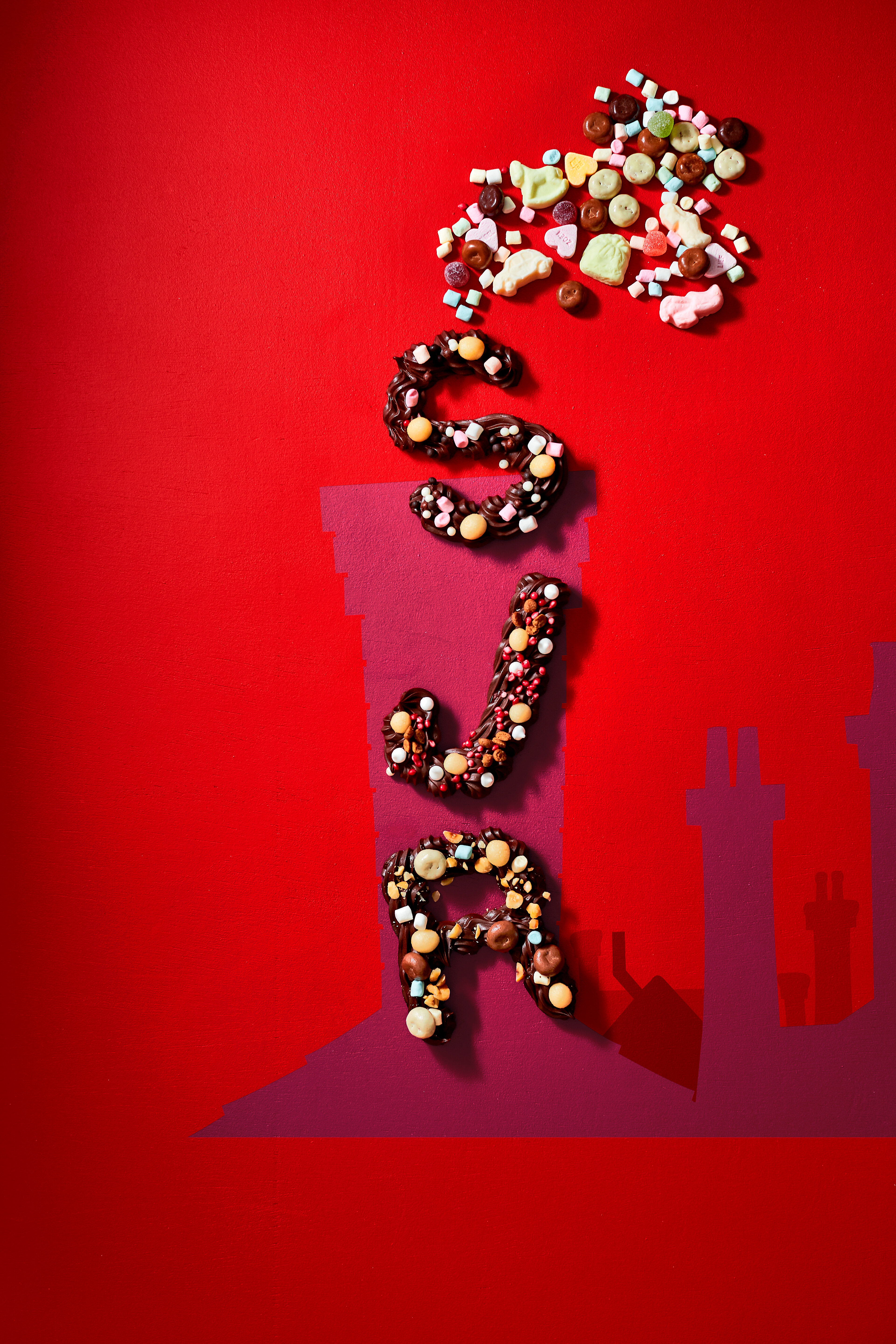 Versierde chocoladeletters