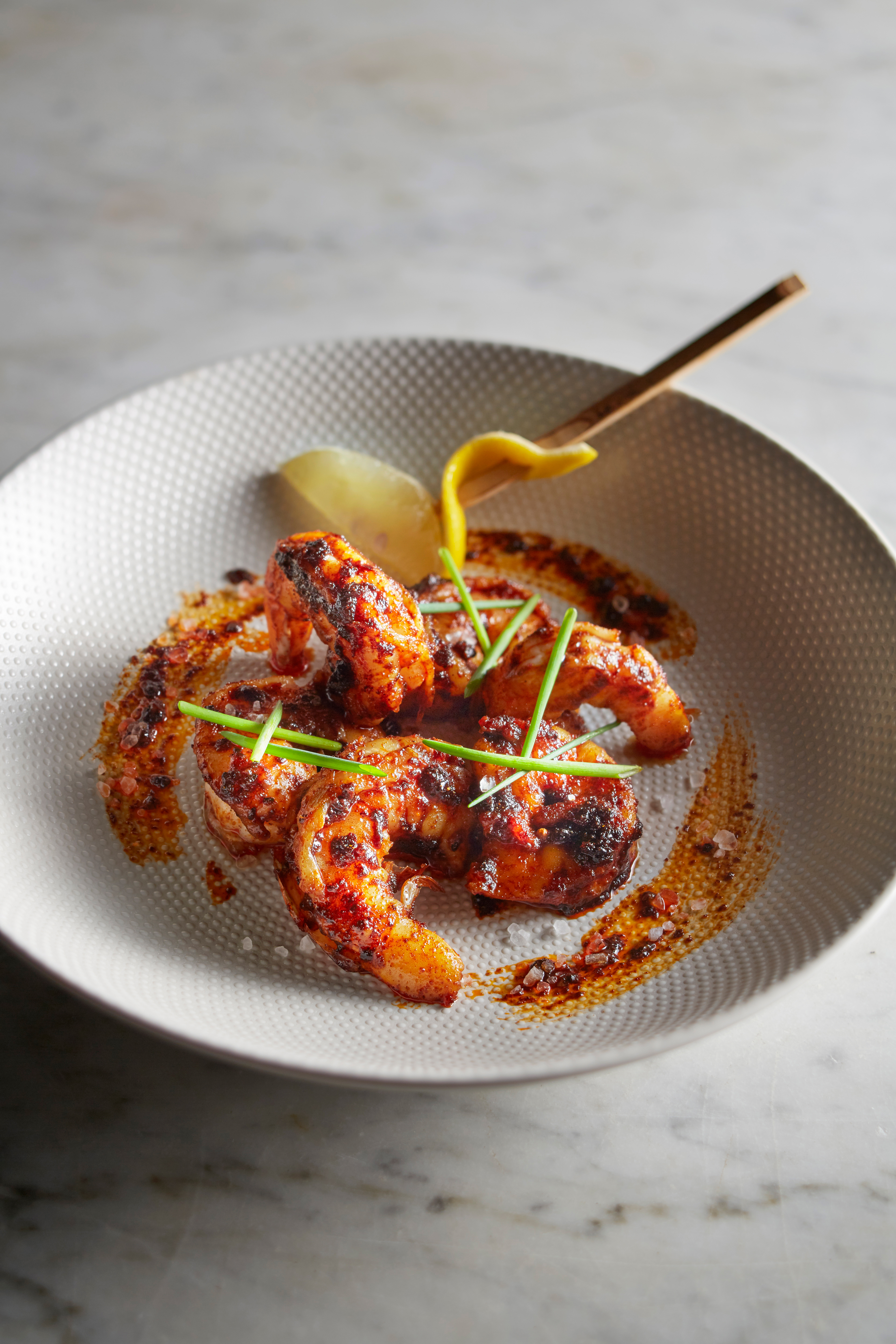 Gegrilde garnalen met cajun-koffie-rub