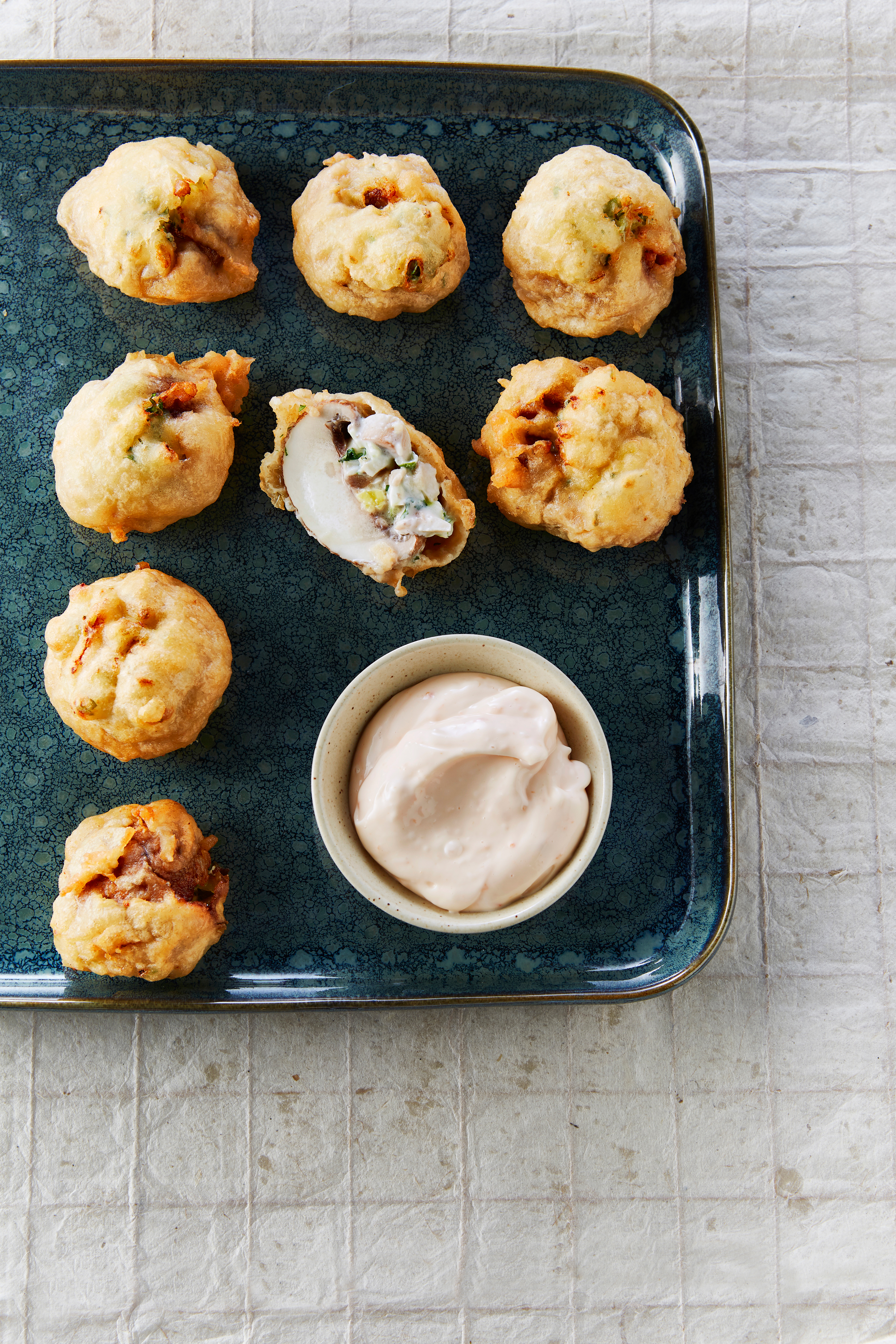 Beignet van gevulde champignons