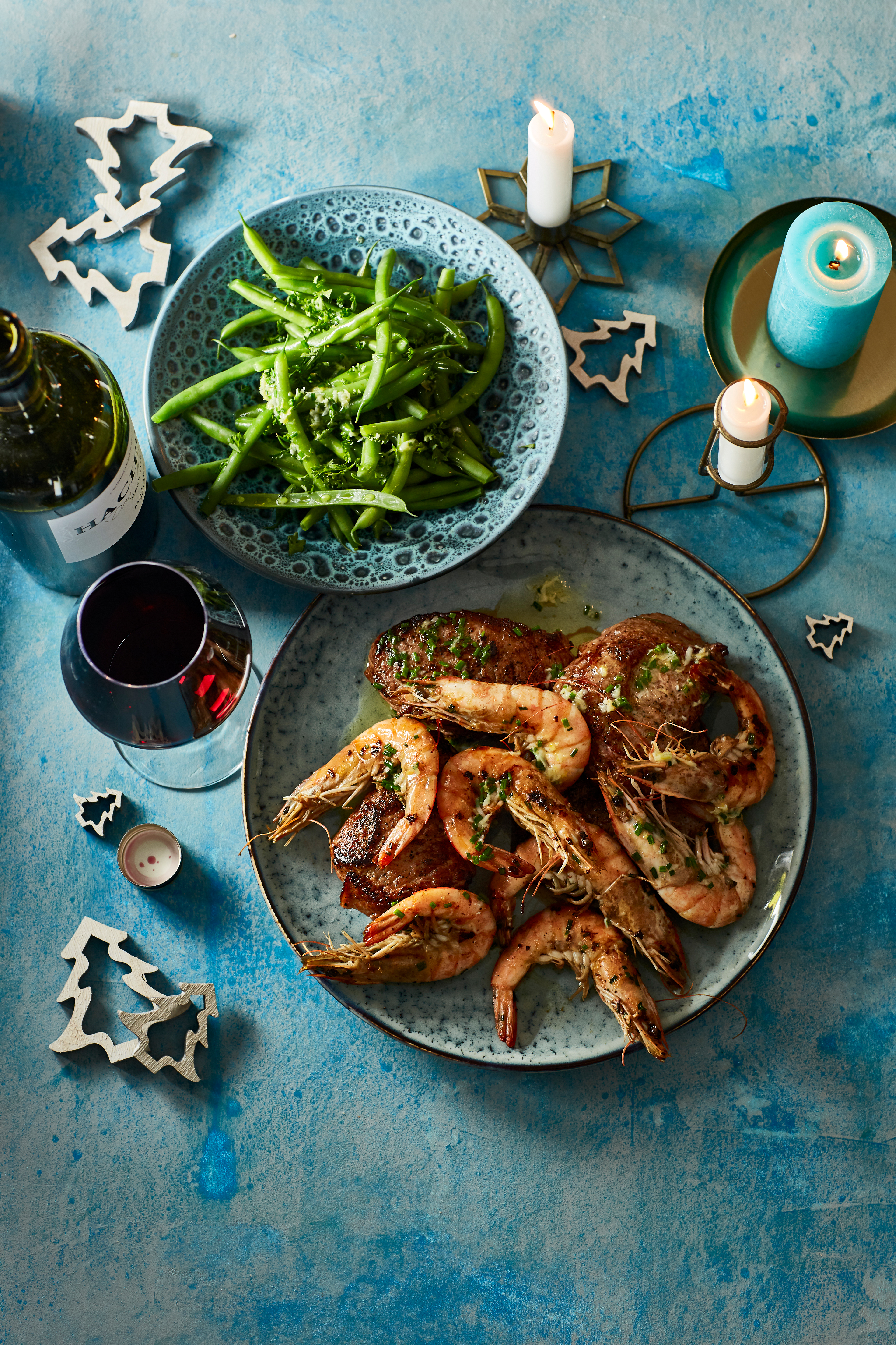 Biefstuk met garnalen en bieslookboter