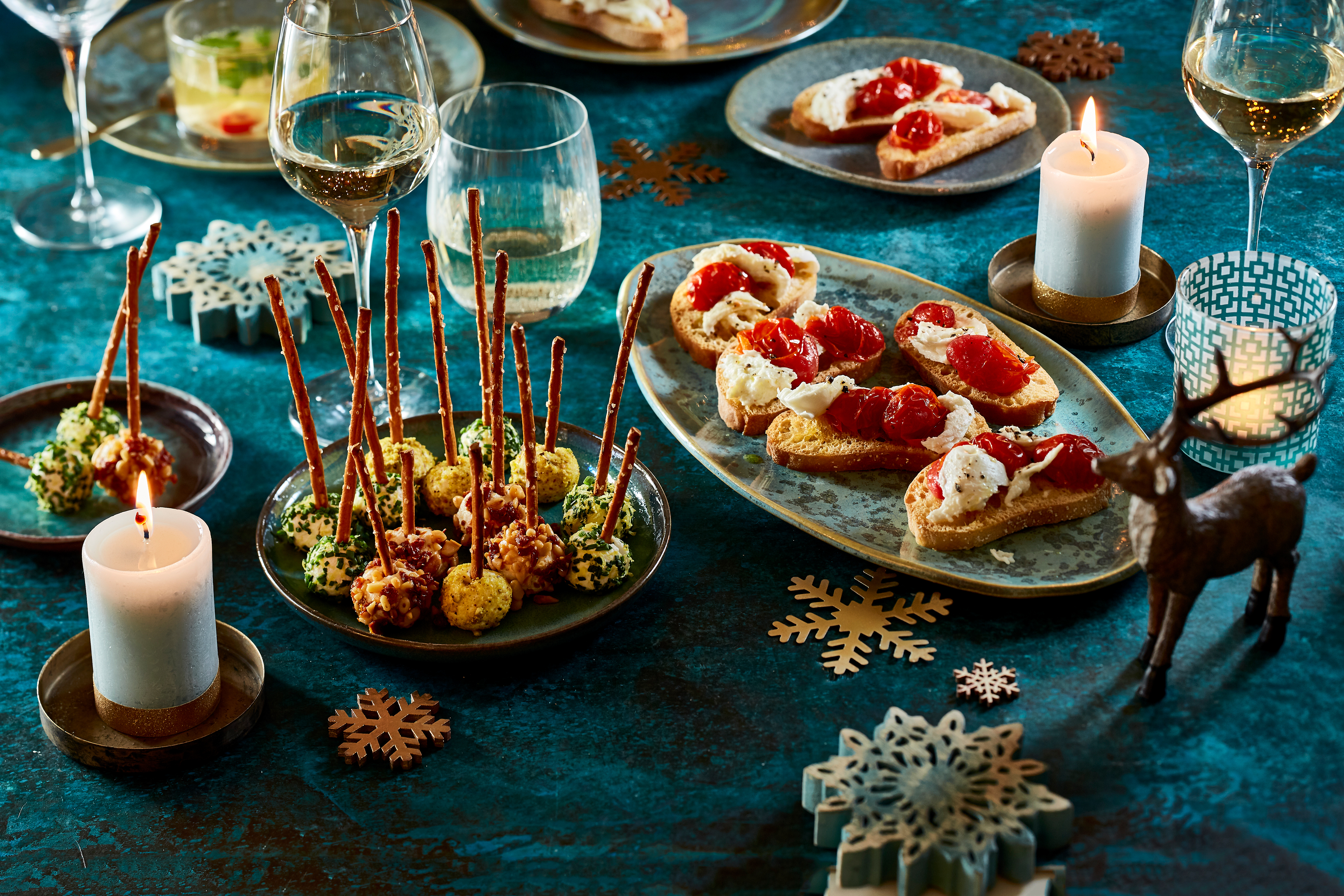 Bruschetta met gekonfijte tomaatjes en mozzarella