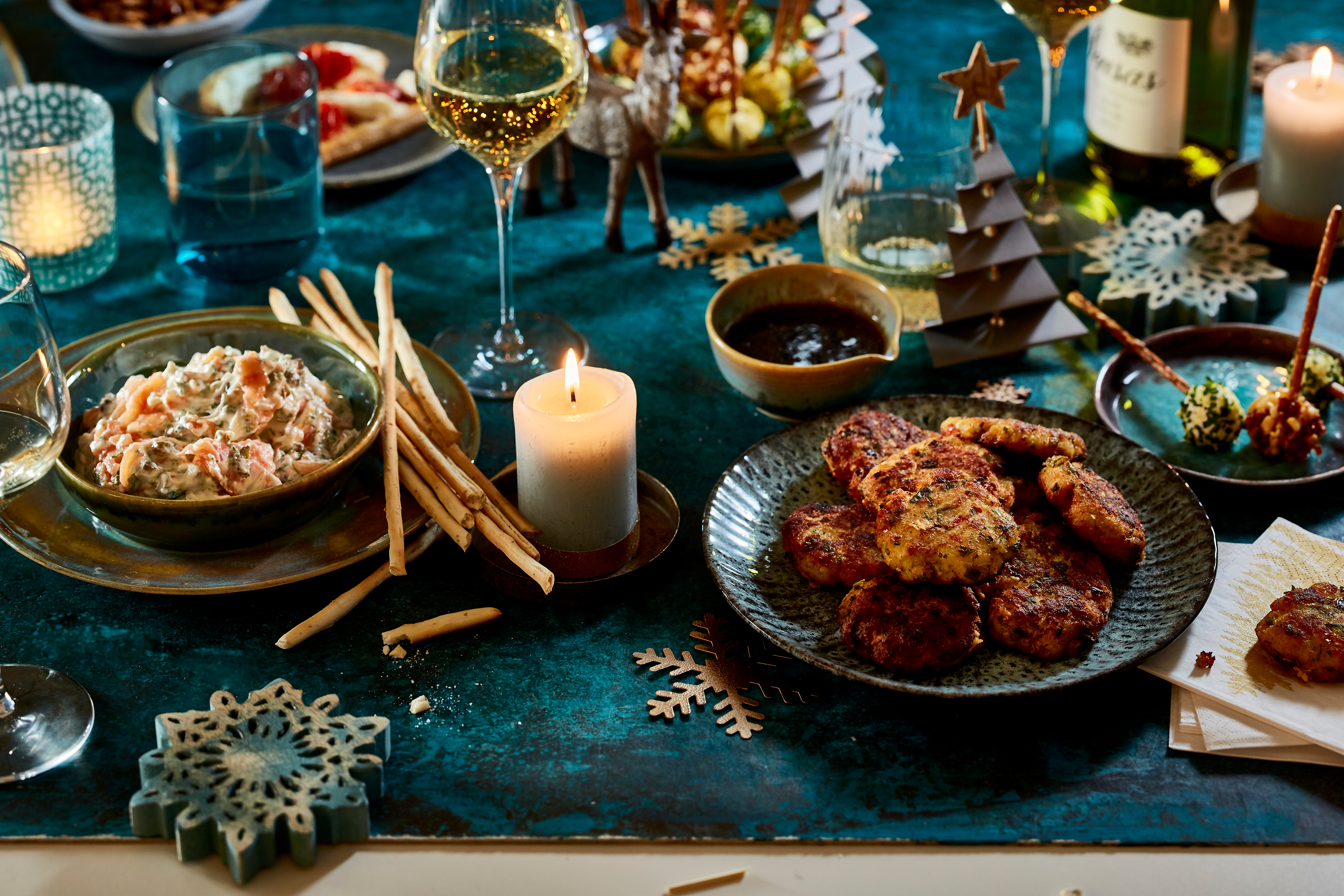 Kabeljauwkoekjes met limoensaus