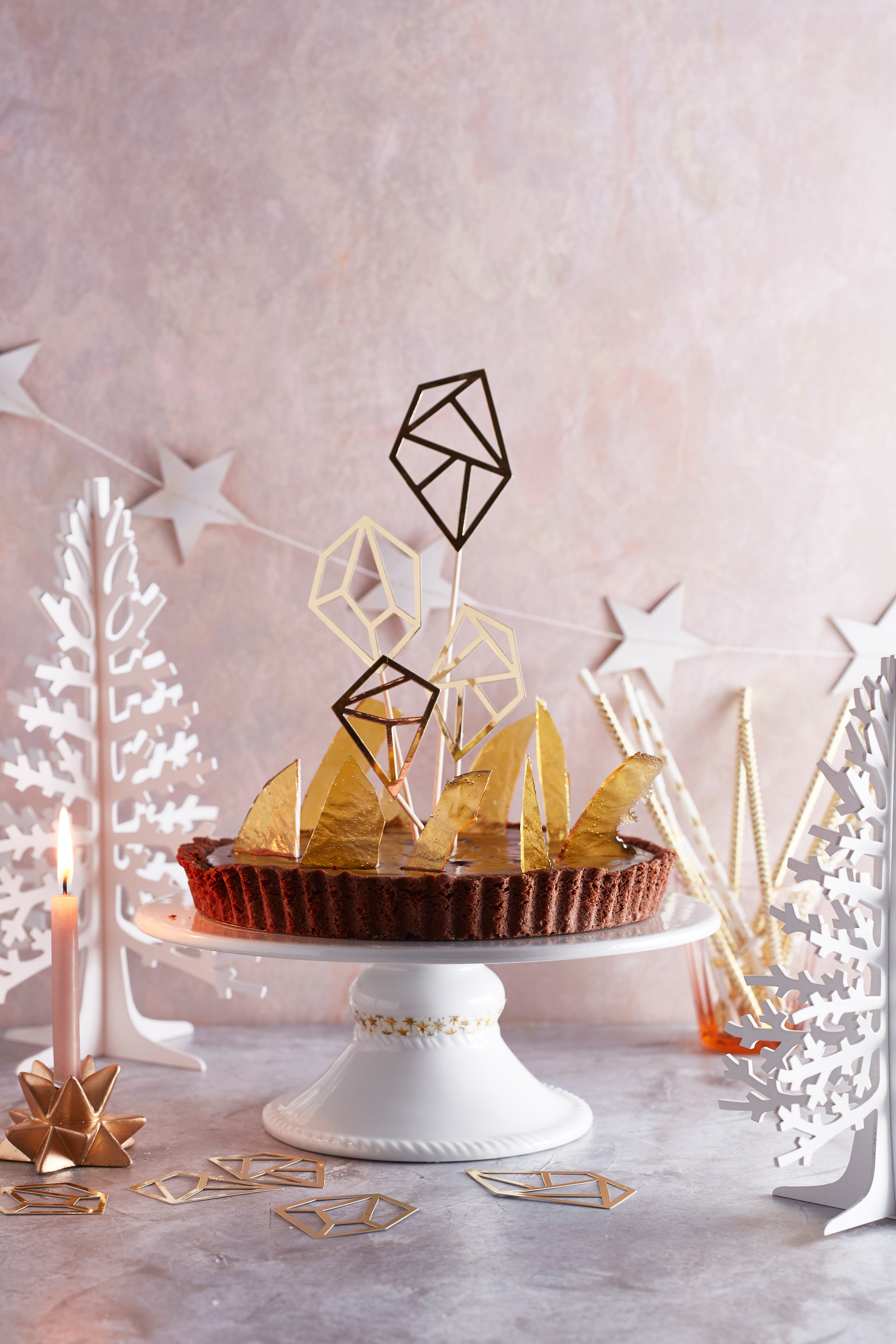 Ganachetaart met karamel