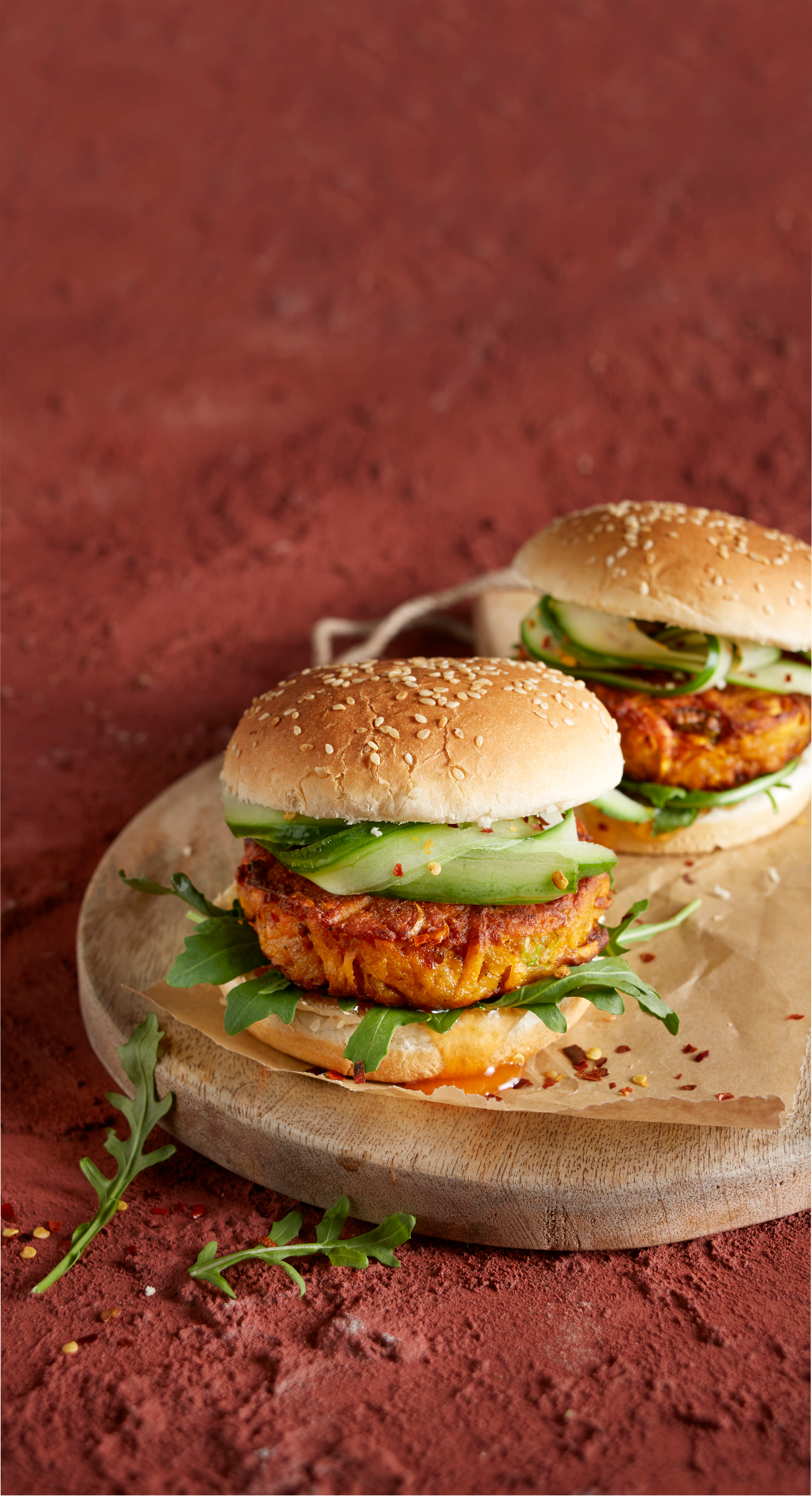 Pittige zoete-aardappelburgers