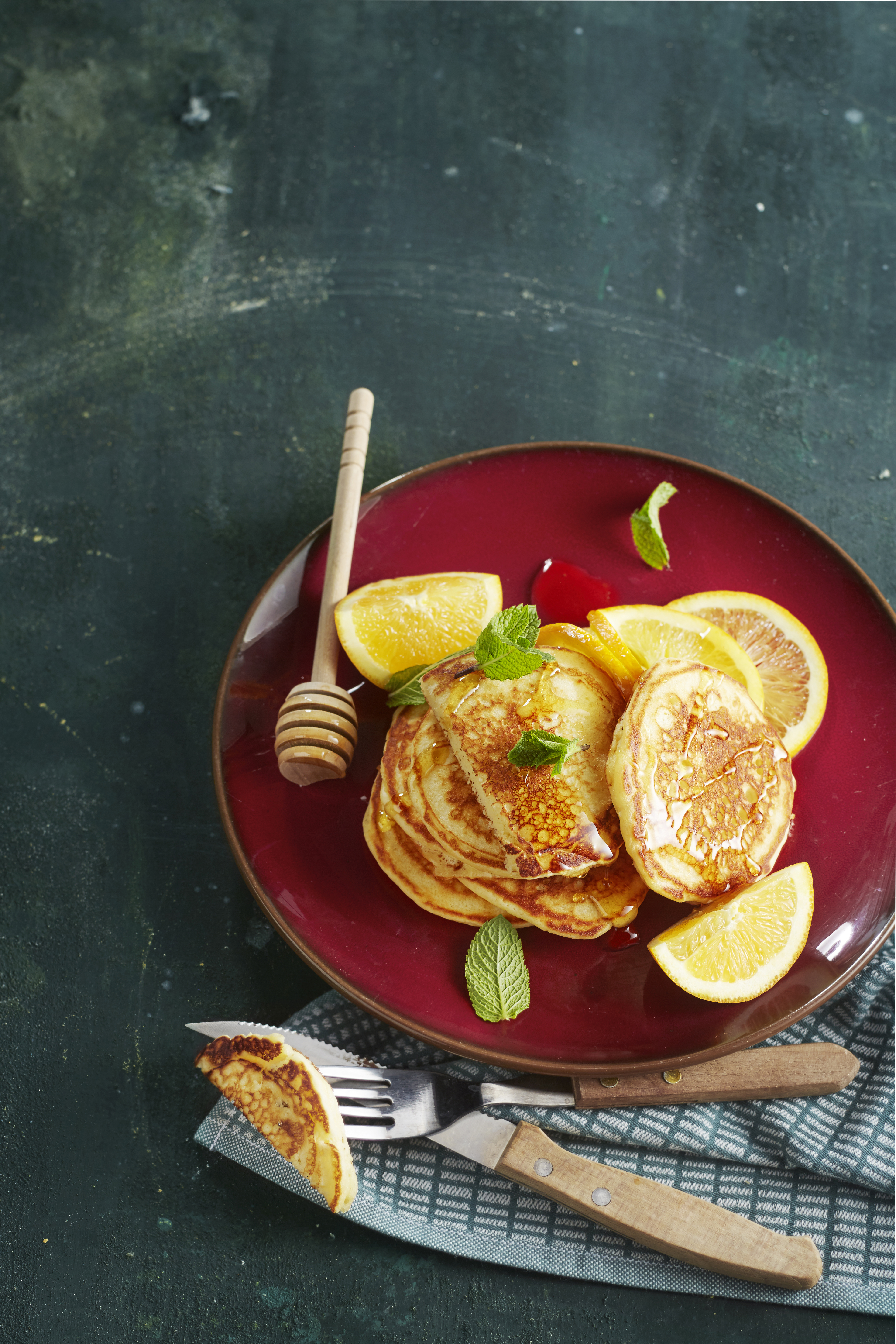 American pancakes met sinaasappel