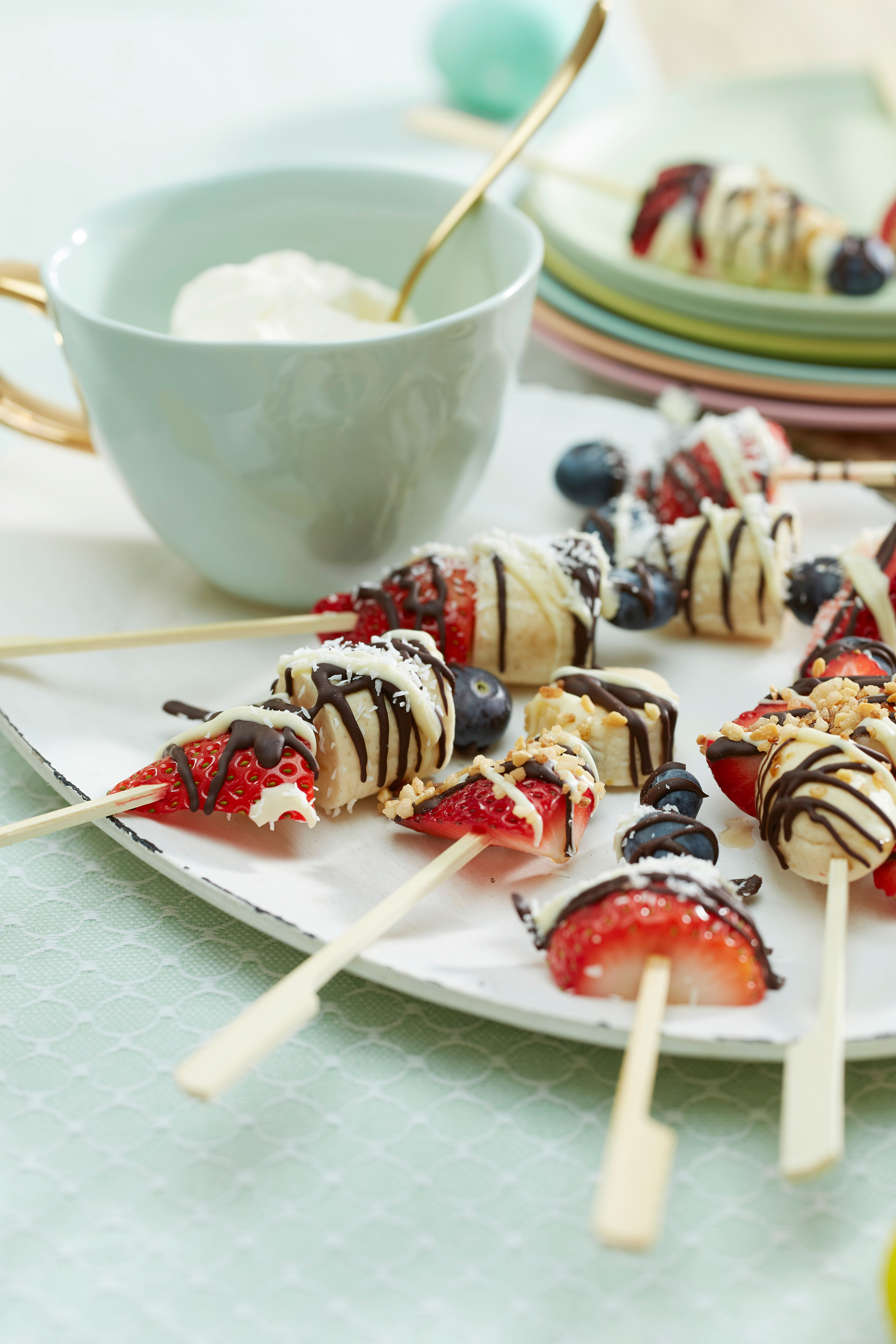 Choco-coco fruitspiesjes