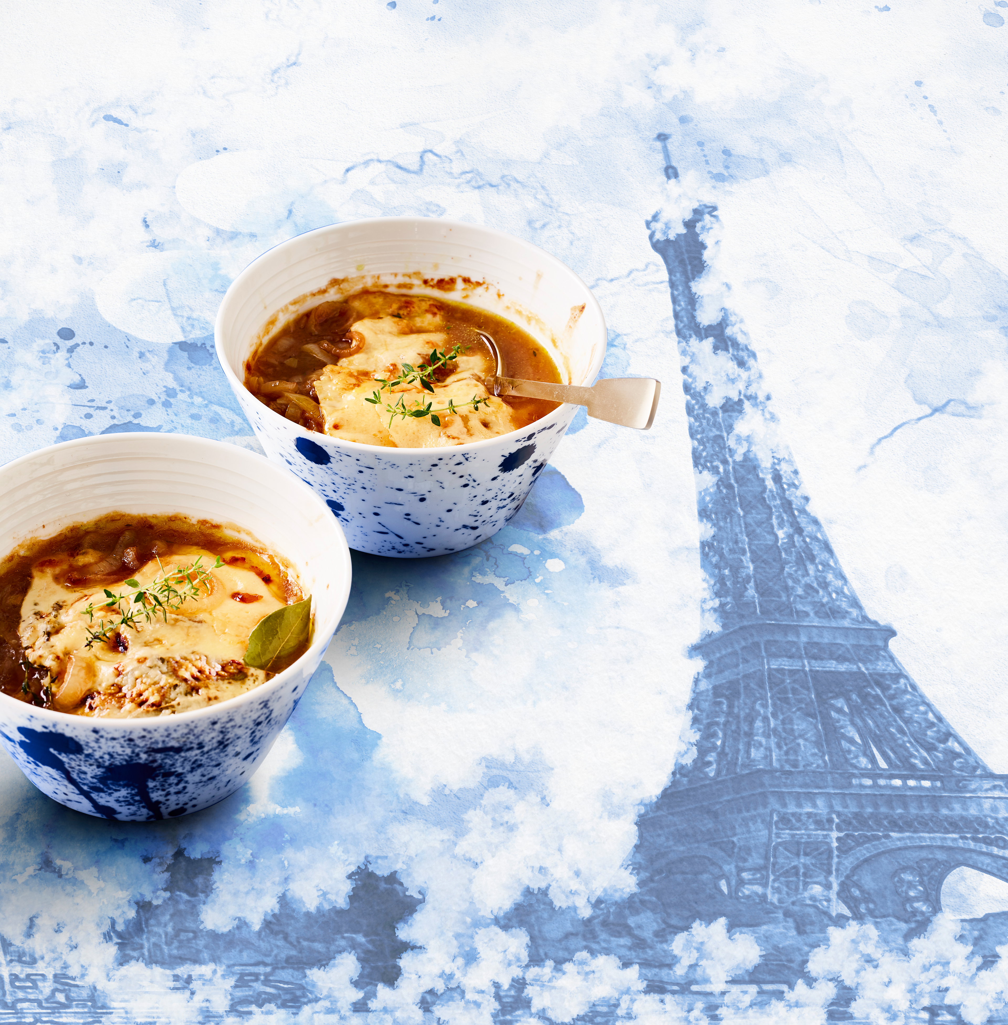 Franse uiensoep met gegratineerde kaas