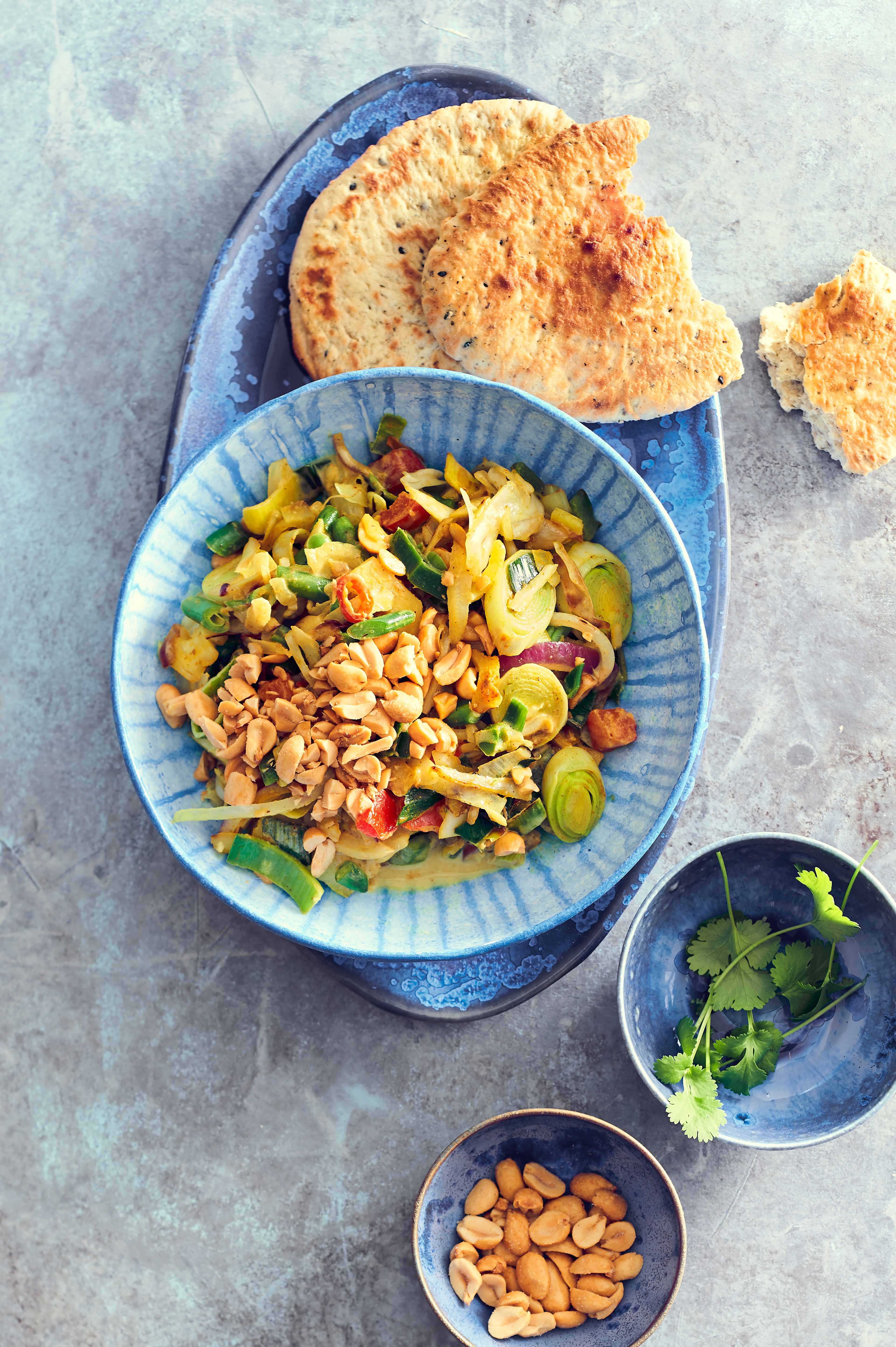 Groentecurry met naanbrood