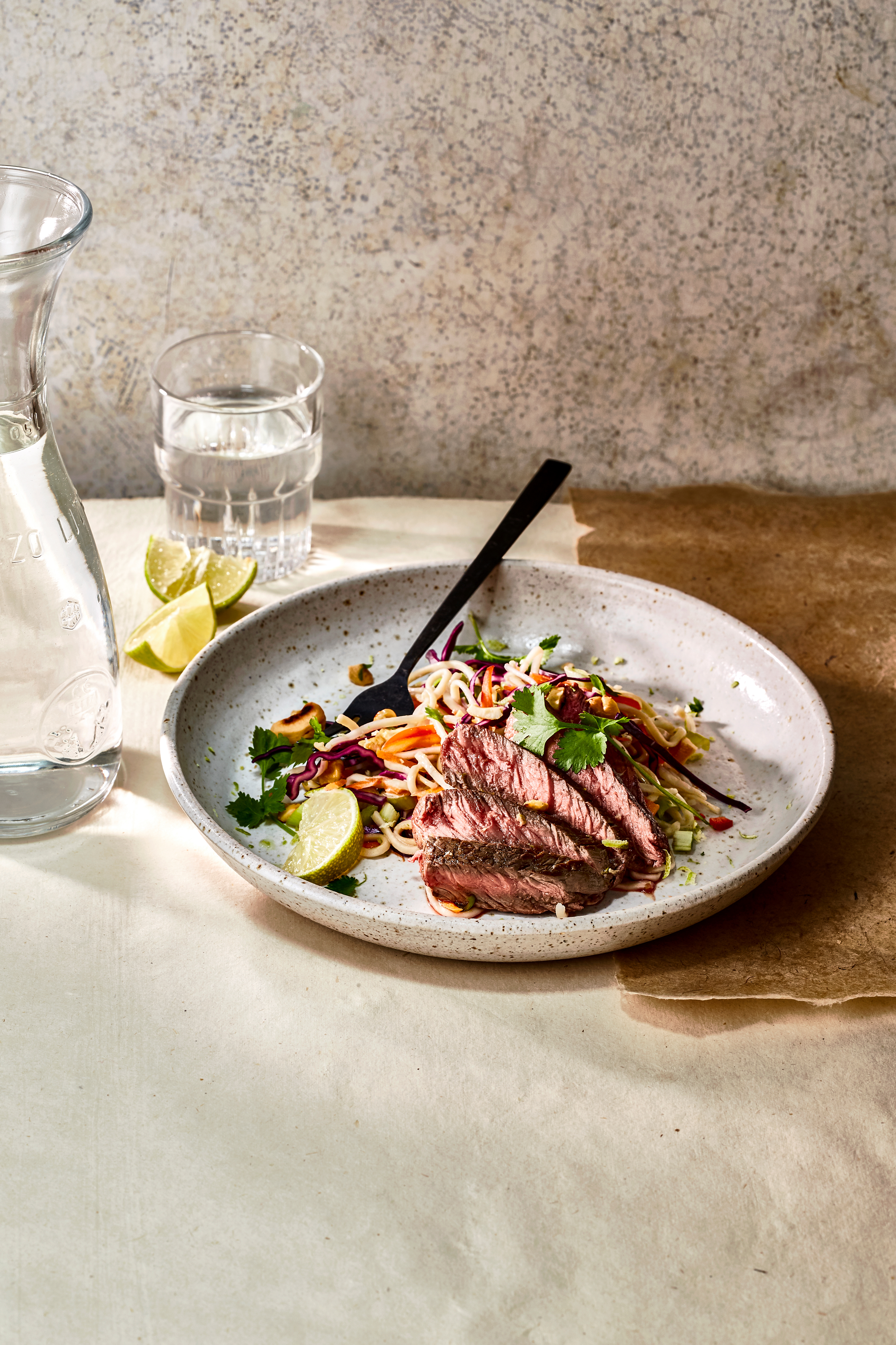 Oosterse biefstuksalade