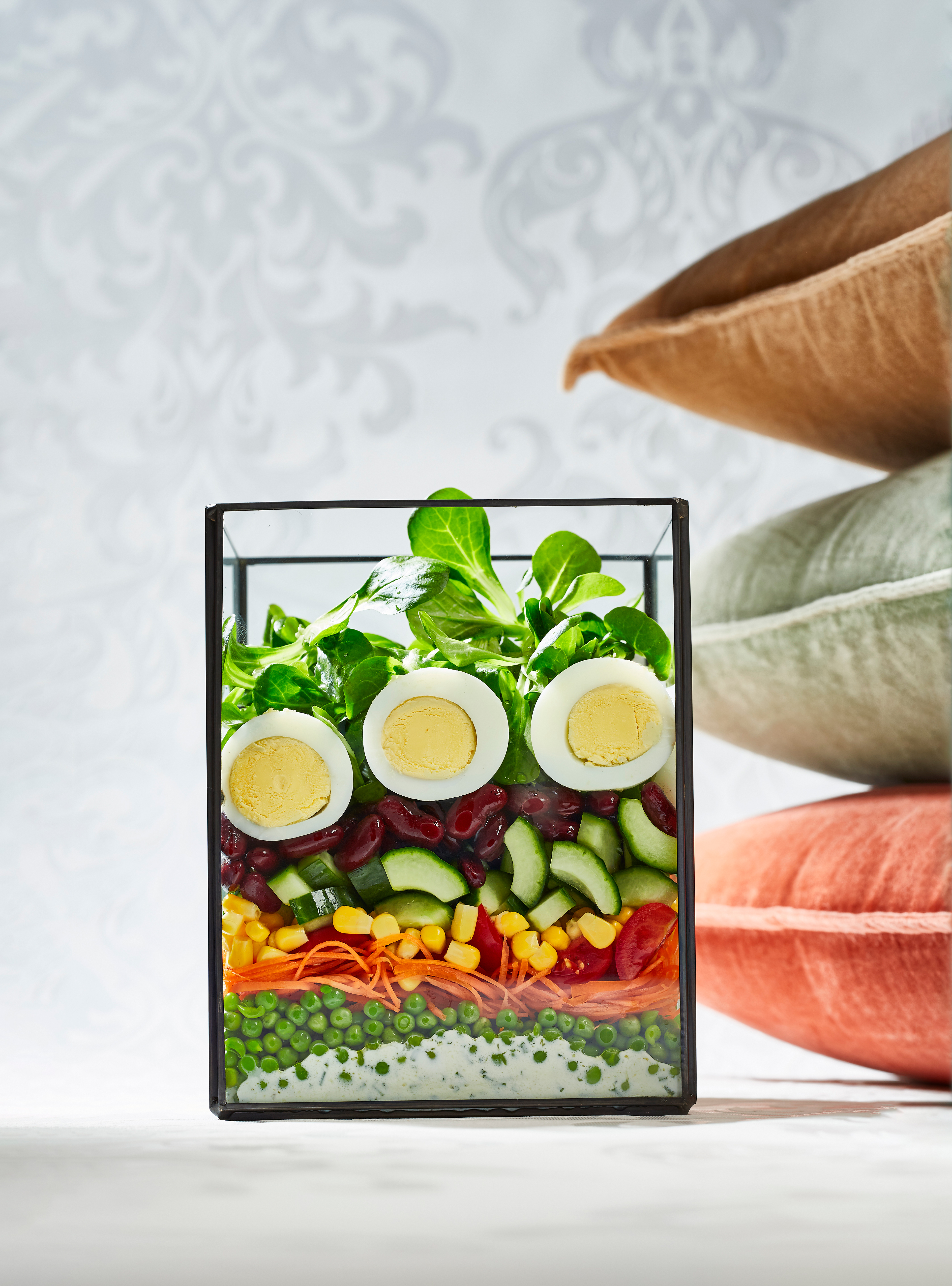 Stapelsalade met erwtjes