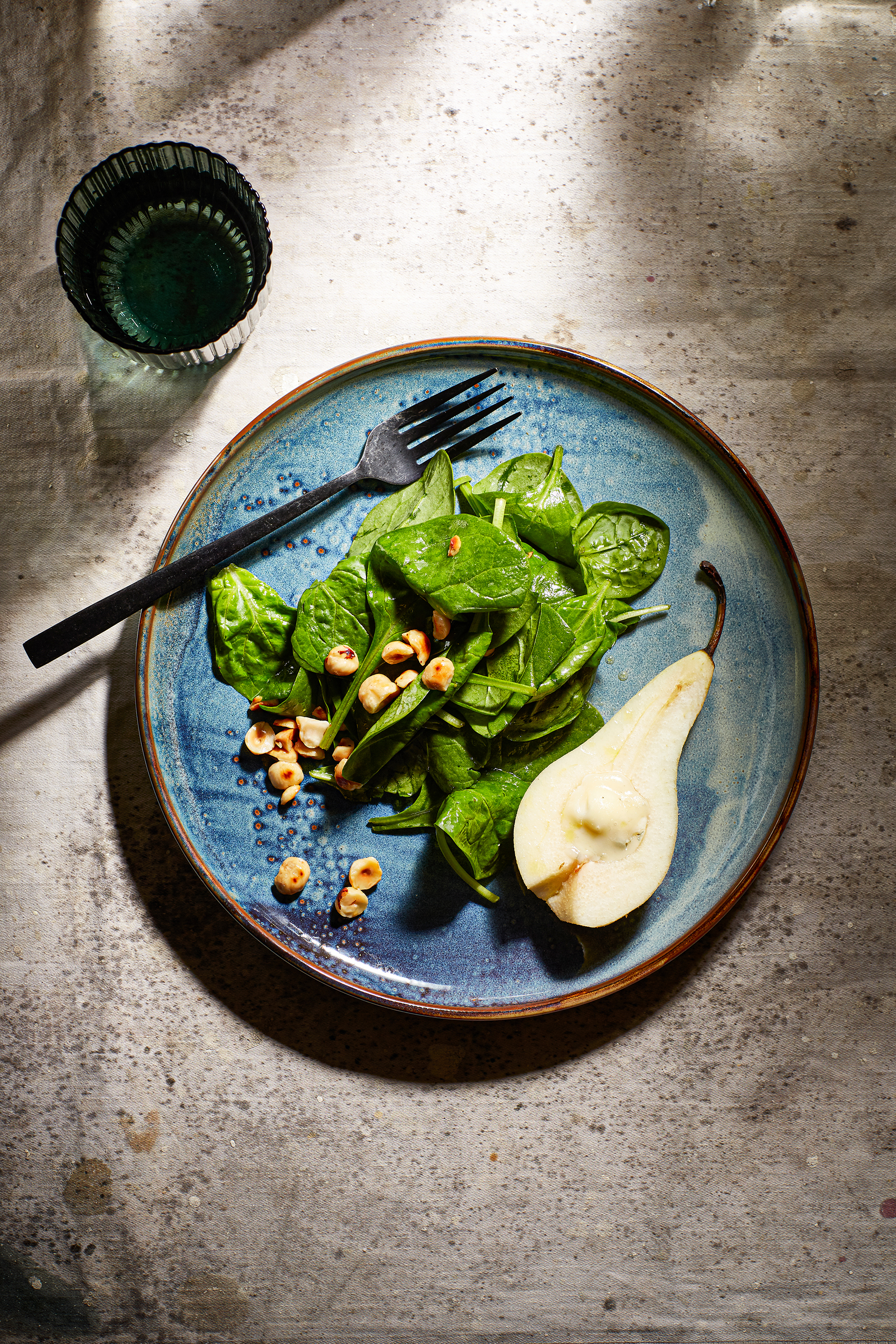 Met gorgonzola gegratineerde peer