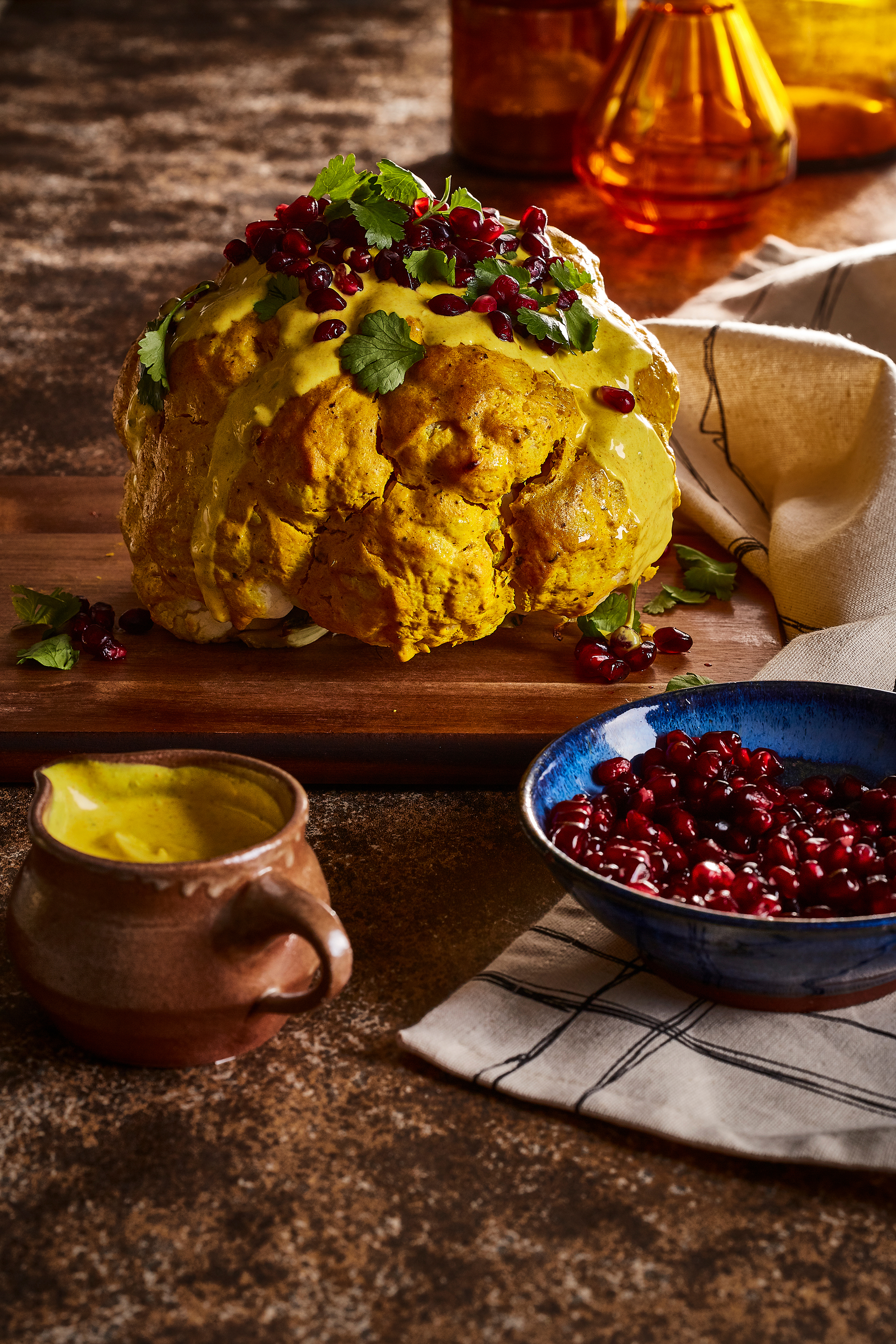 Geroosterde bloemkool met kurkuma-yoghurt