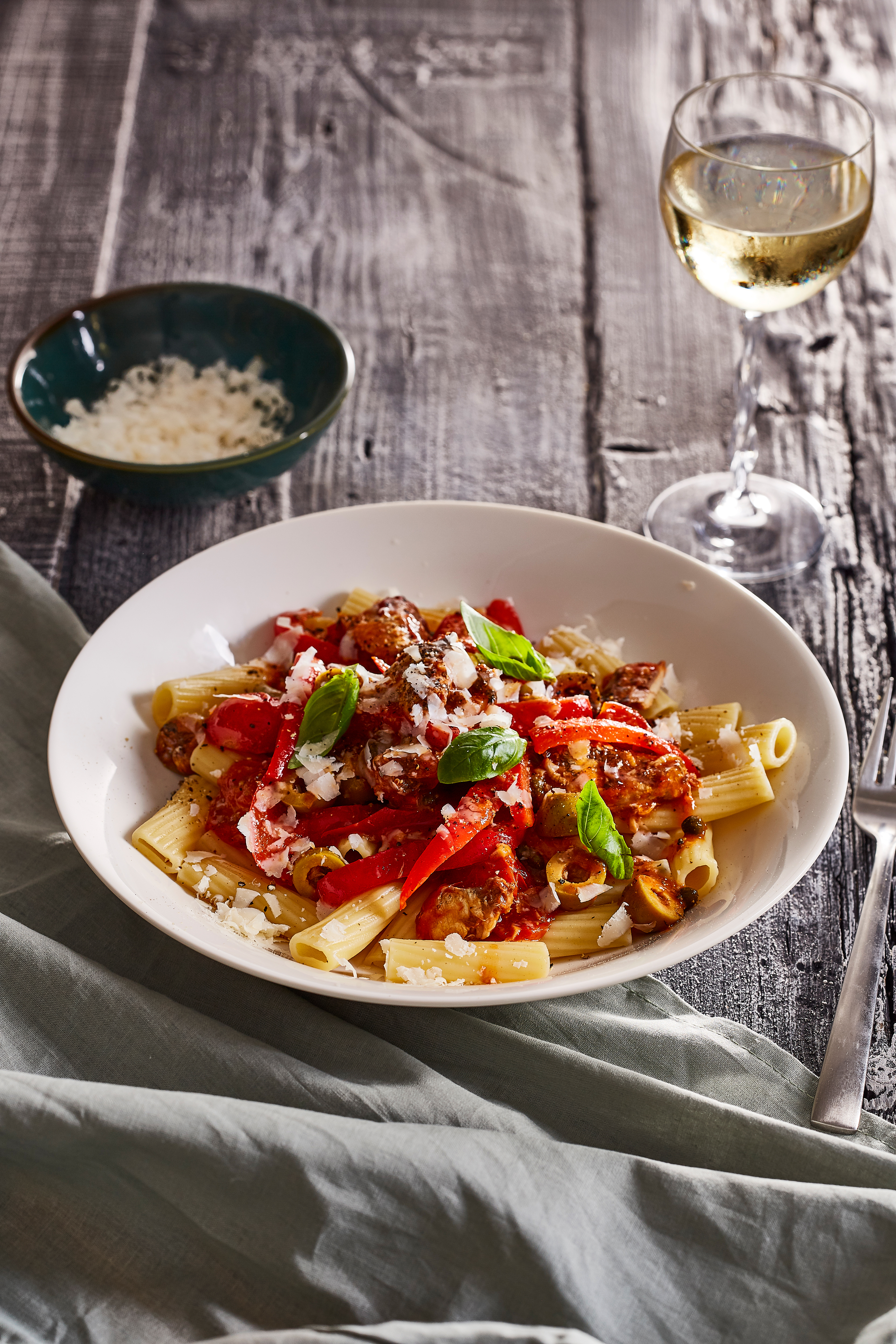 Rigatoni met sardientjes