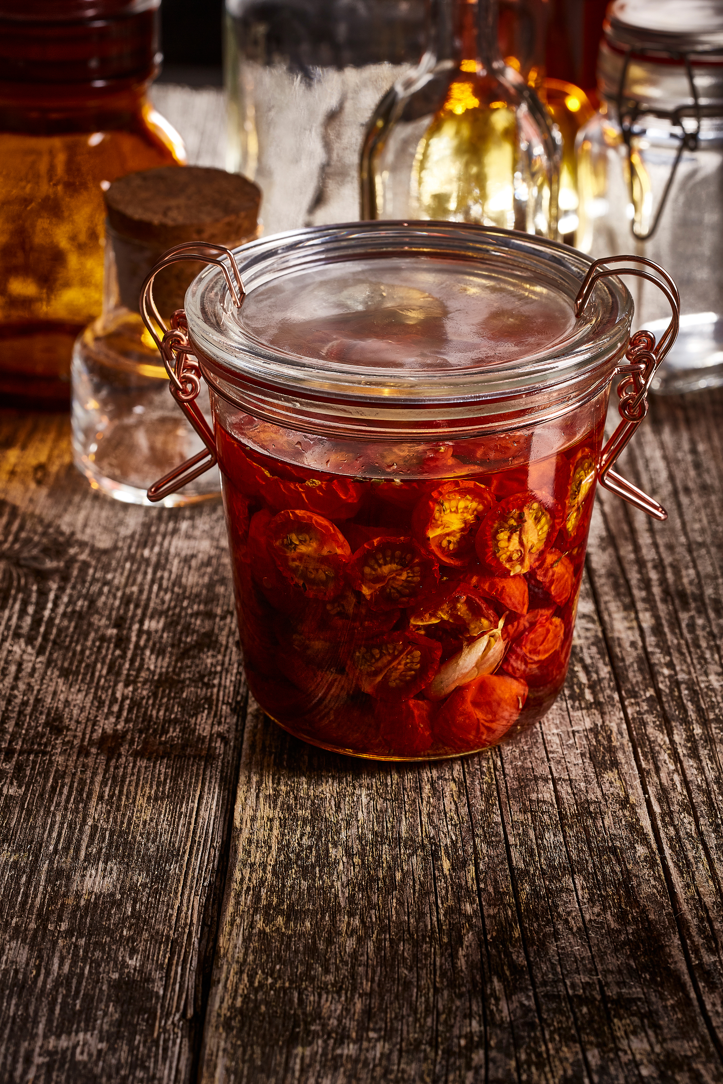 Ovengedroogde tomaatjes in olie