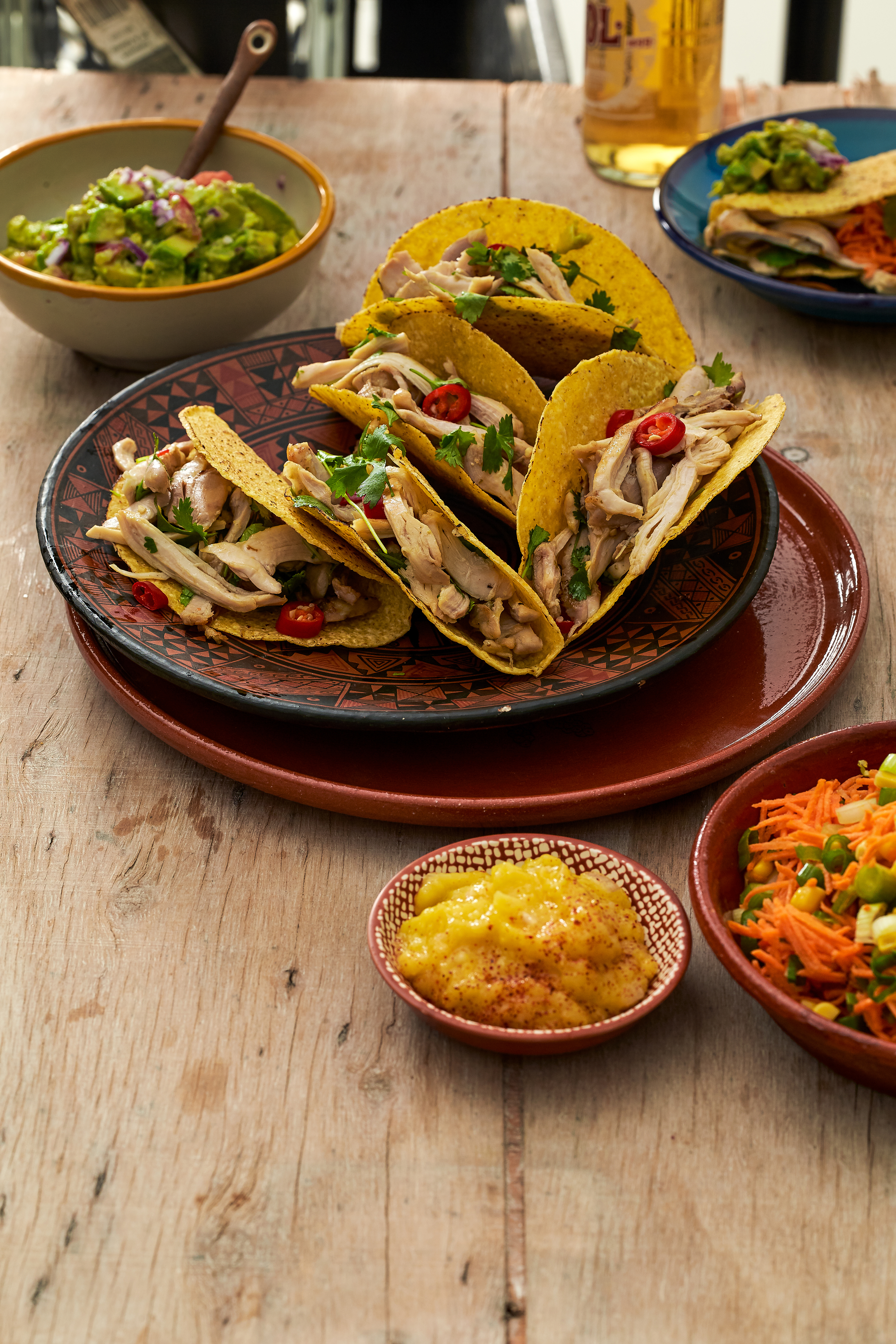 Taco's met citroenkip en koriander