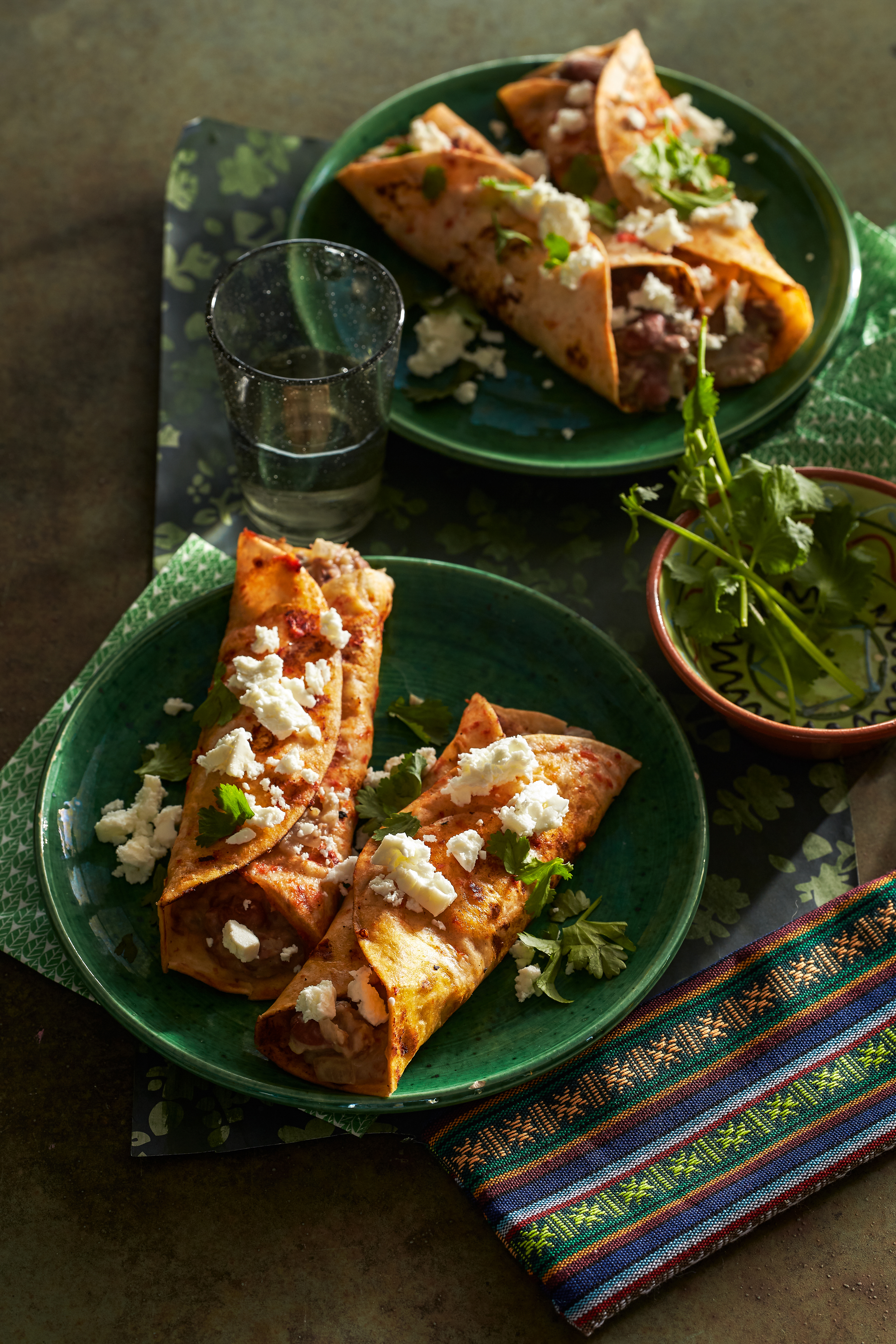Enchiladas met bruine bonen
