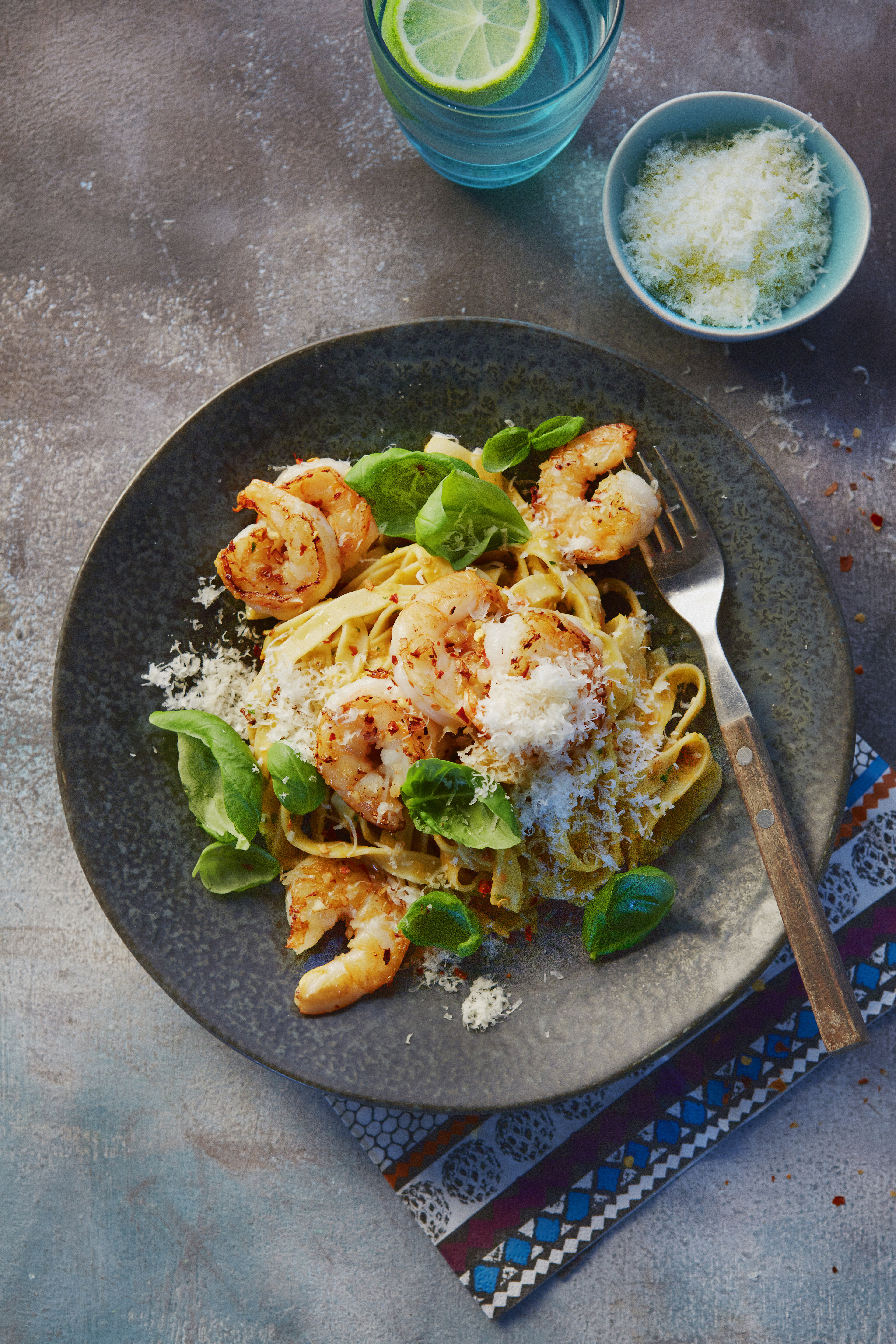 Tagliatelle met garnalen