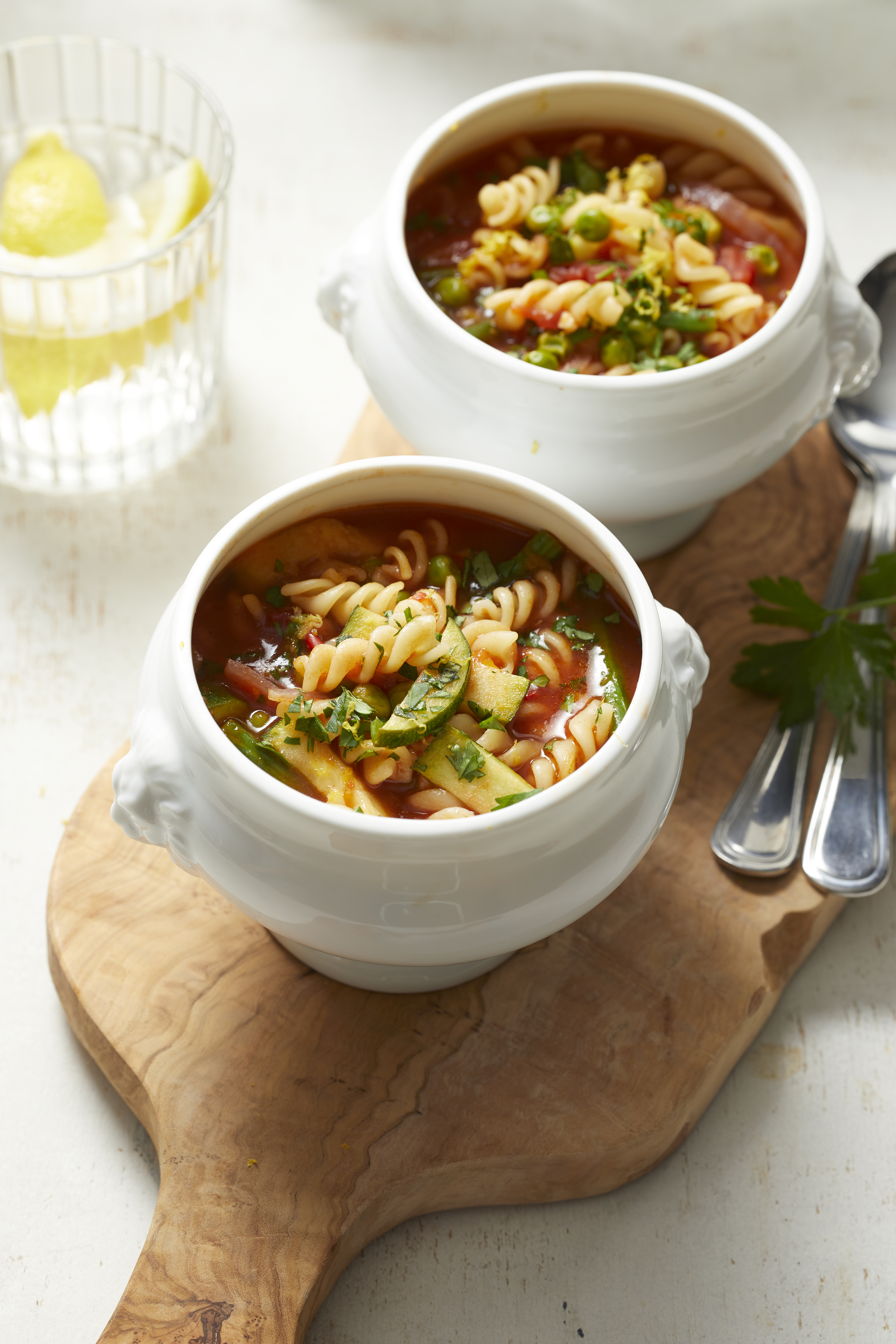 Minestrone met mini fusilli