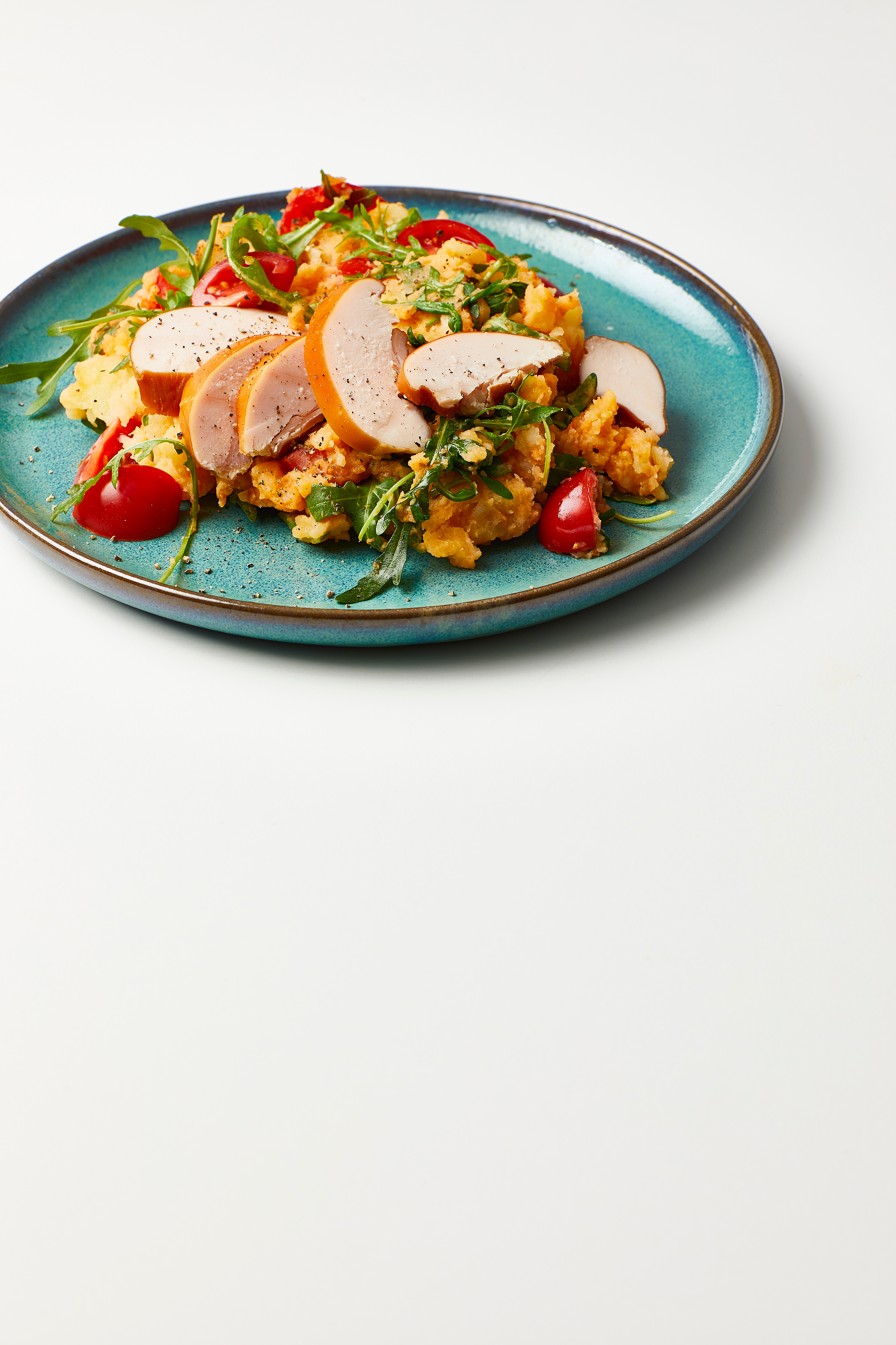 Lentestamppotje met gerookte kip