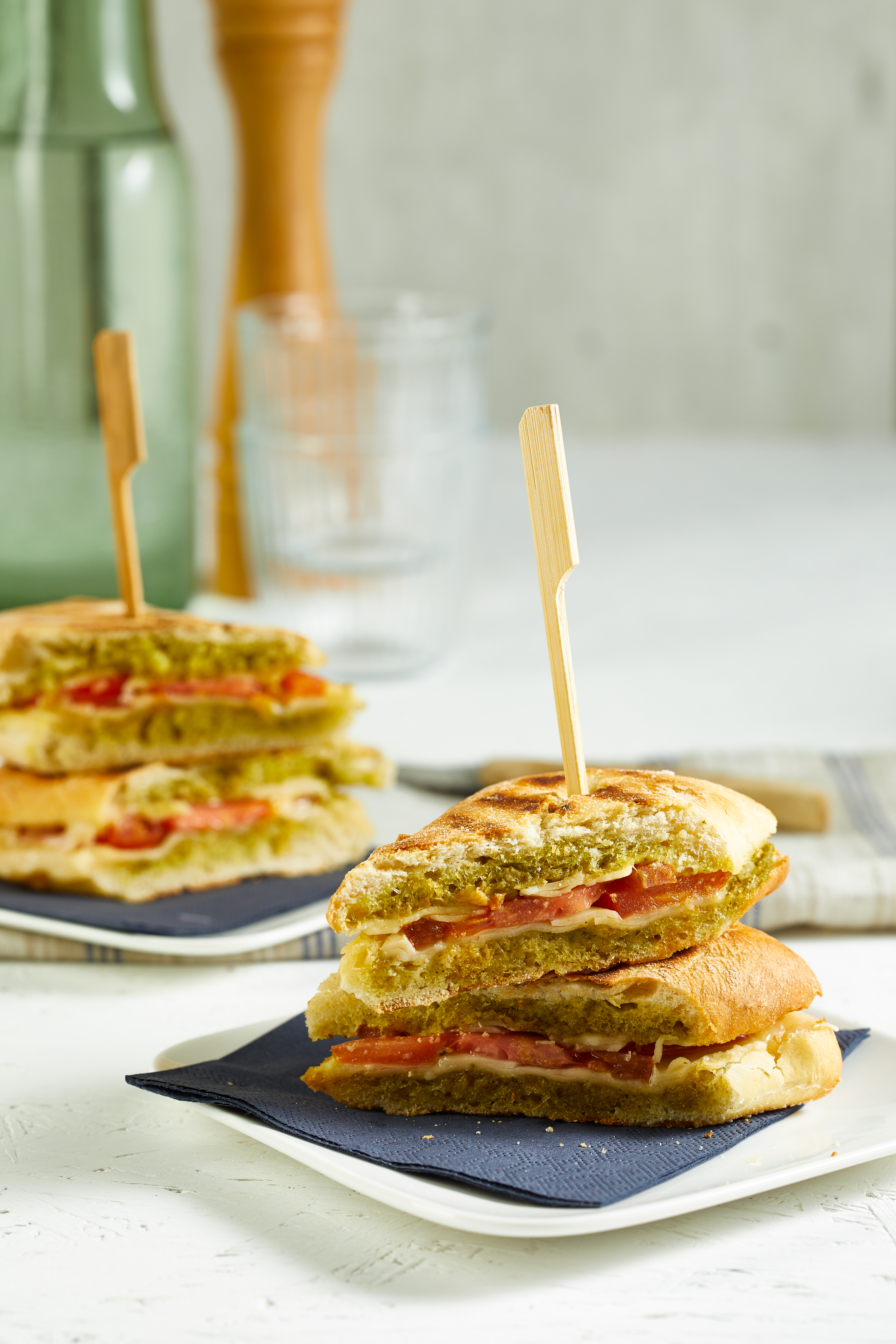 Ciabatta-tosti met pesto